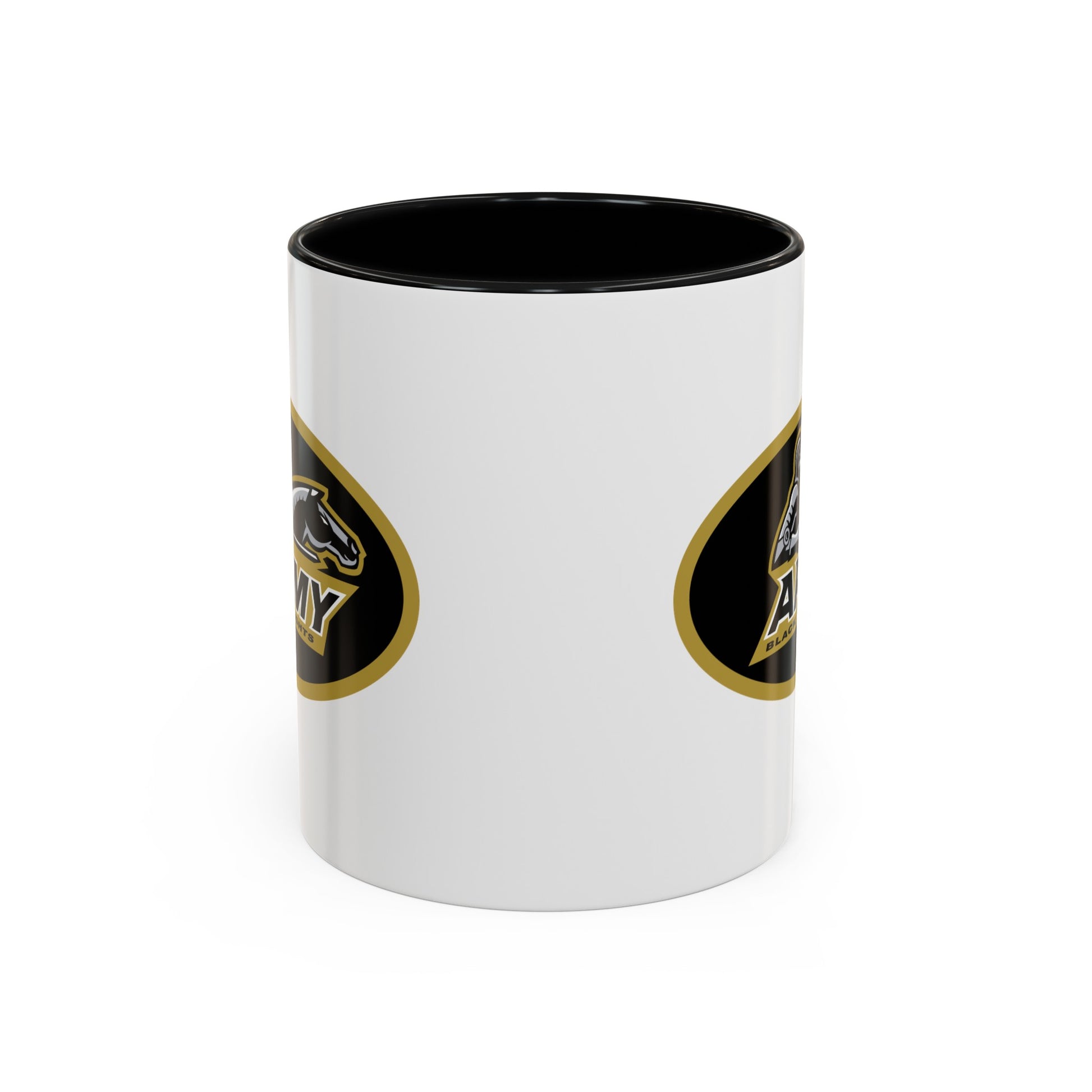 US Army Black Knights - Double Sided Black Accent White Ceramic Coffee Mug 11oz by TheGlassyLass.com