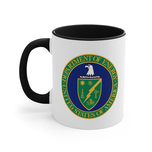 Department of Energy Coffee Mug - Double Sided Black Accent White Ceramic 11oz by TheGlassyLass.com