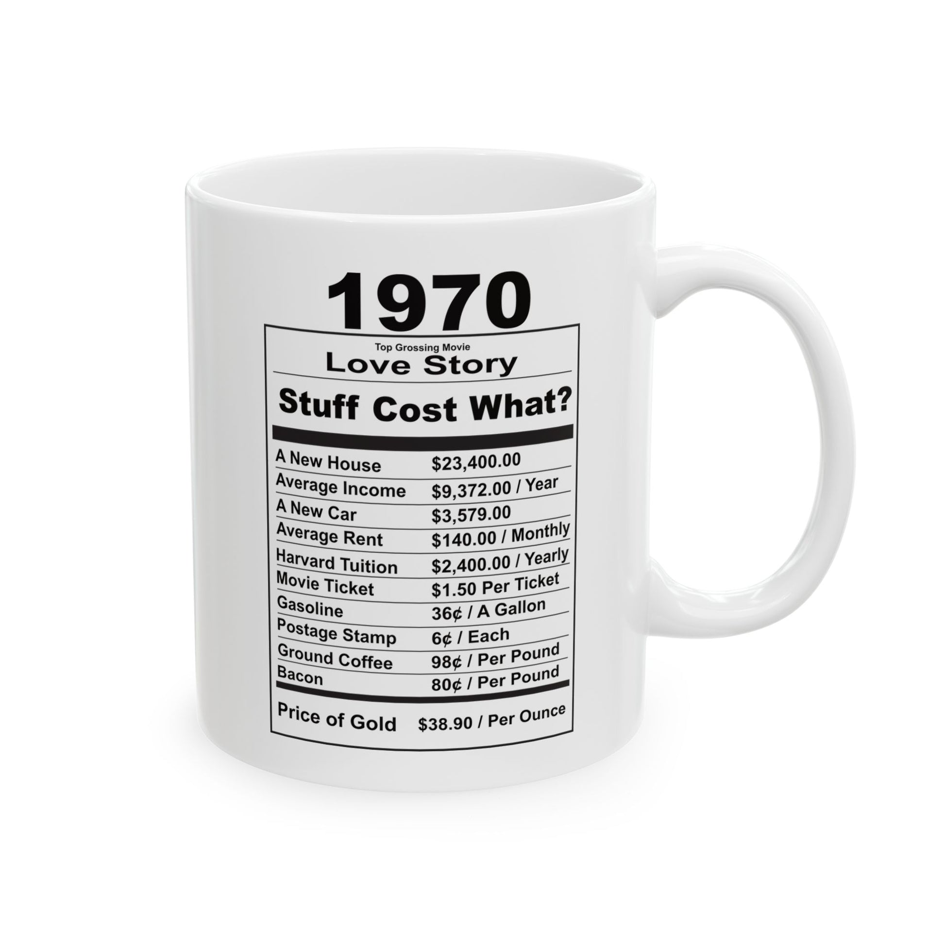 Keepin it Real Since 1970 Coffee Mug - Double Sided Print, White Ceramic, 11oz by TheGlassyLass.com