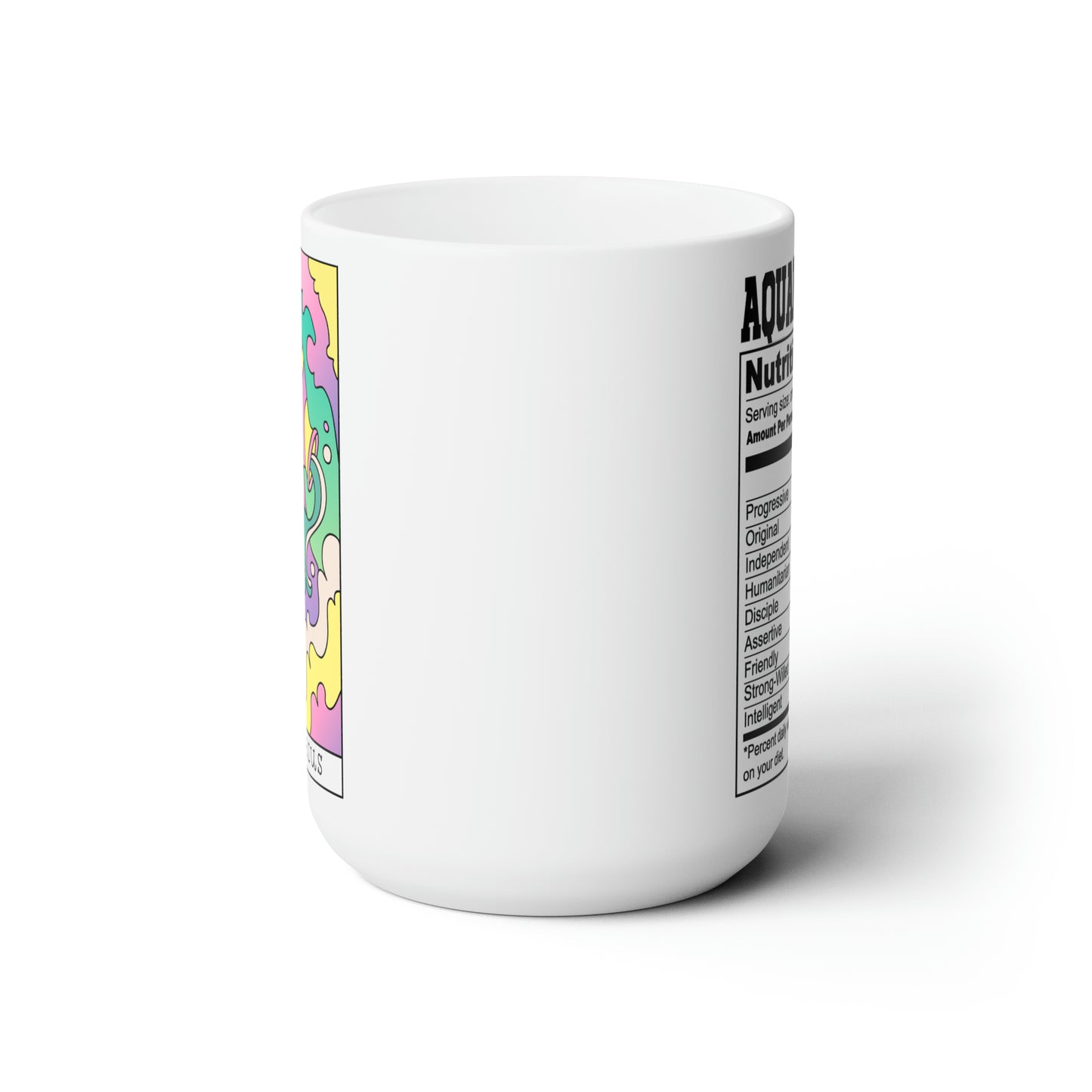 Aquarius Tarot Card Coffee Mug - Double Sided White Ceramic 15oz - by TheGlassyLass.com