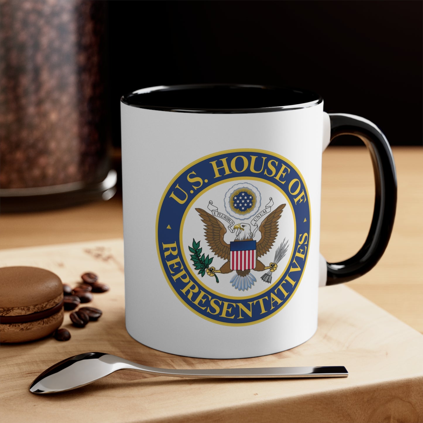 US House of Representatives Coffee Mug - Double Sided Black Accent White Ceramic 11oz by TheGlassyLass.com