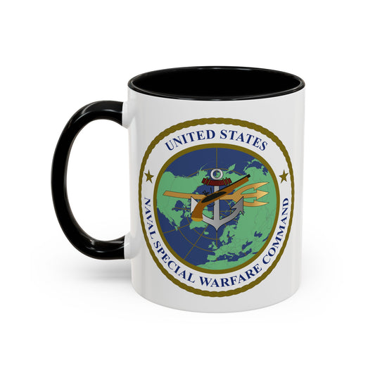 United States Naval Special Warfare Command Coffee Mug - Double Sided Black Accent White Ceramic 11oz by TheGlassyLass.com
