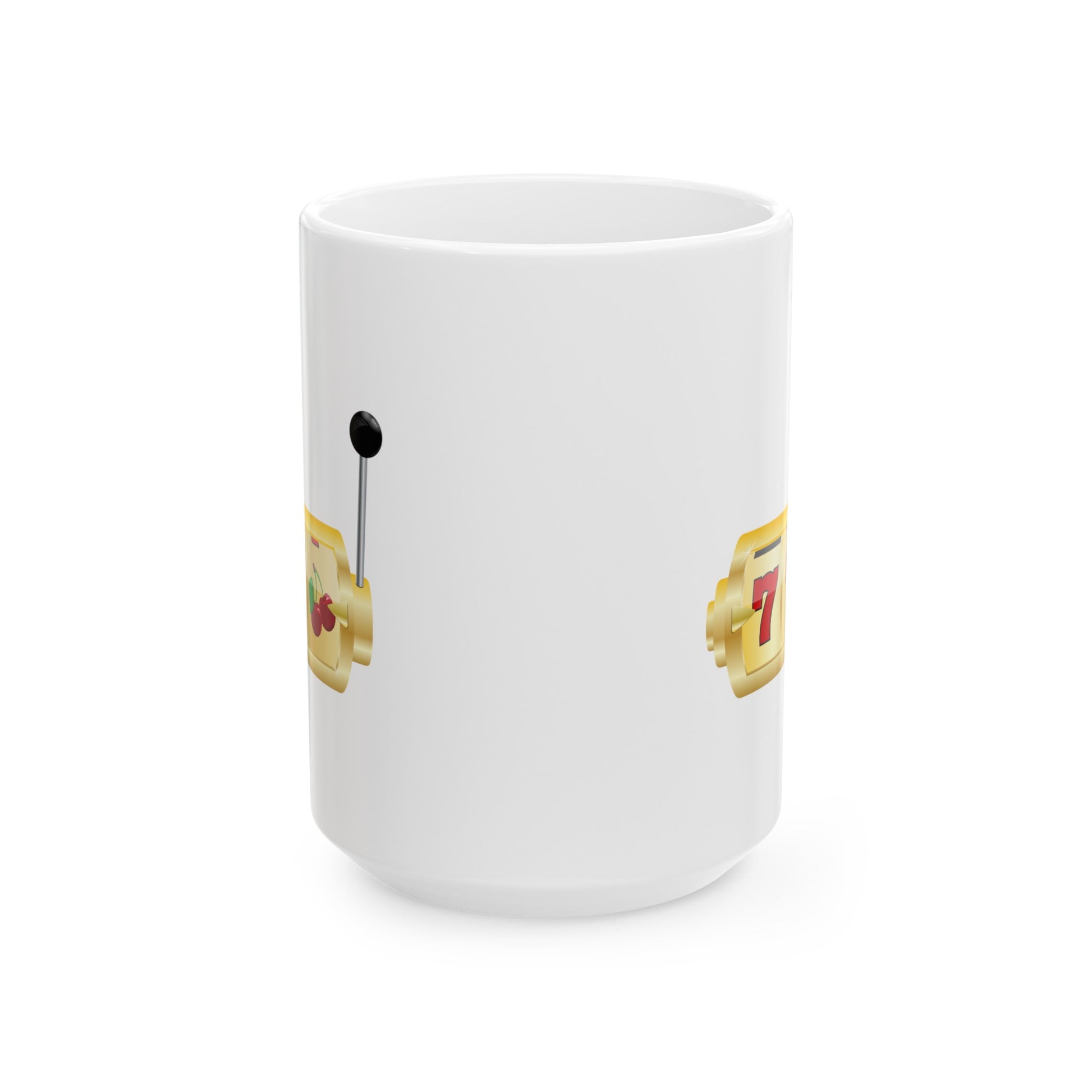 Slot Machine Coffee Mug - Double Sided White Ceramic 15oz by TheGlassyLass.com