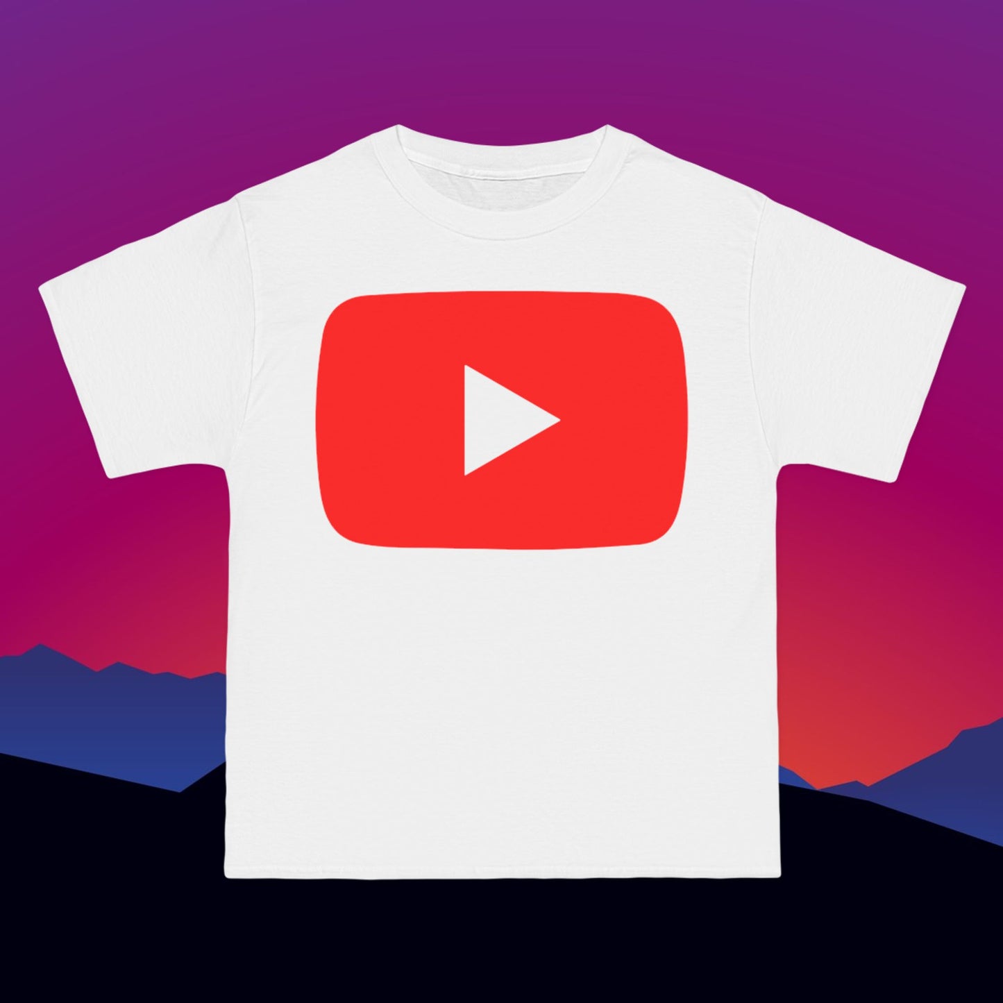 Play Button T-Shirt: (Hanes Beefy-T 100% Preshrunk Cotton) Custom Printed by TheGlassyLass.com