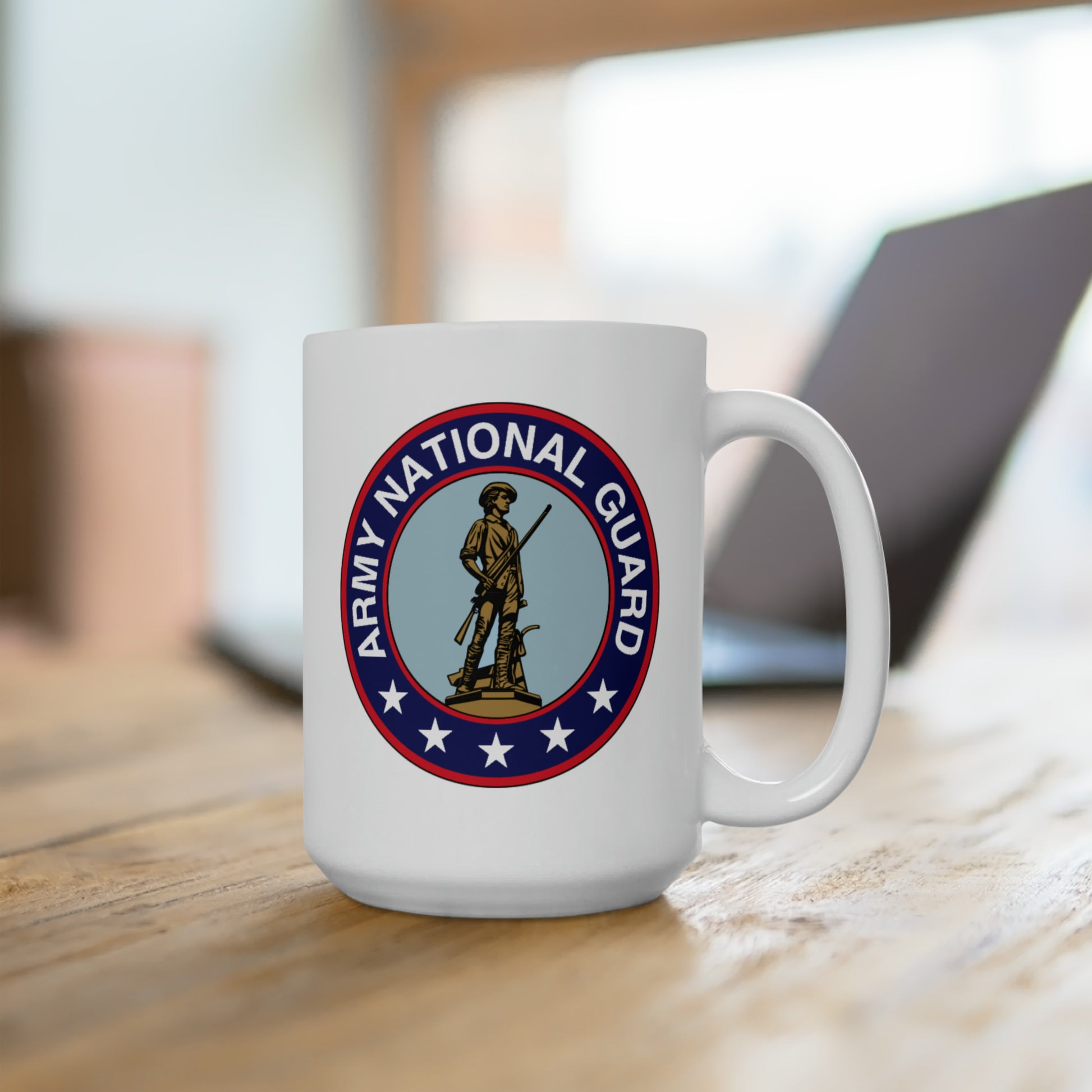 Army National Guard Coffee Mug - Double Sided White Ceramic 15oz by TheGlassyLass.com