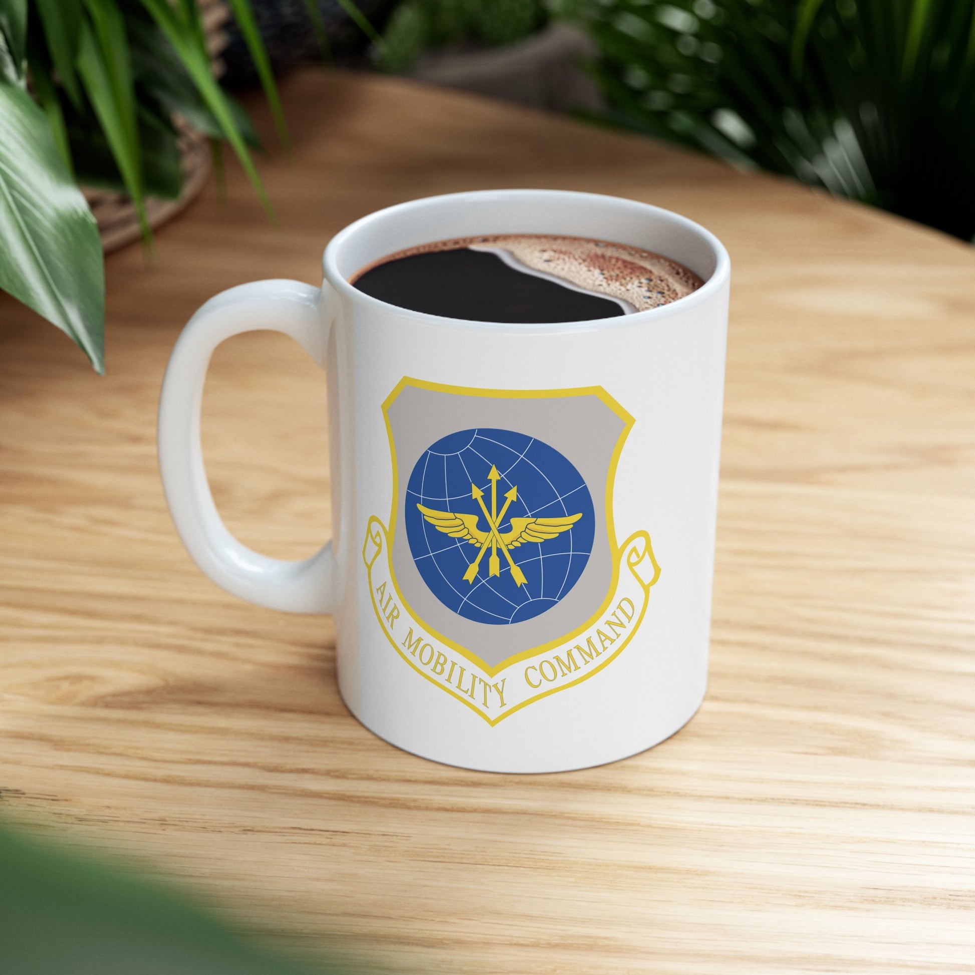 US Air Force Air Mobility Command - Double Sided White Ceramic Coffee Mug 11oz by TheGlassyLass.com