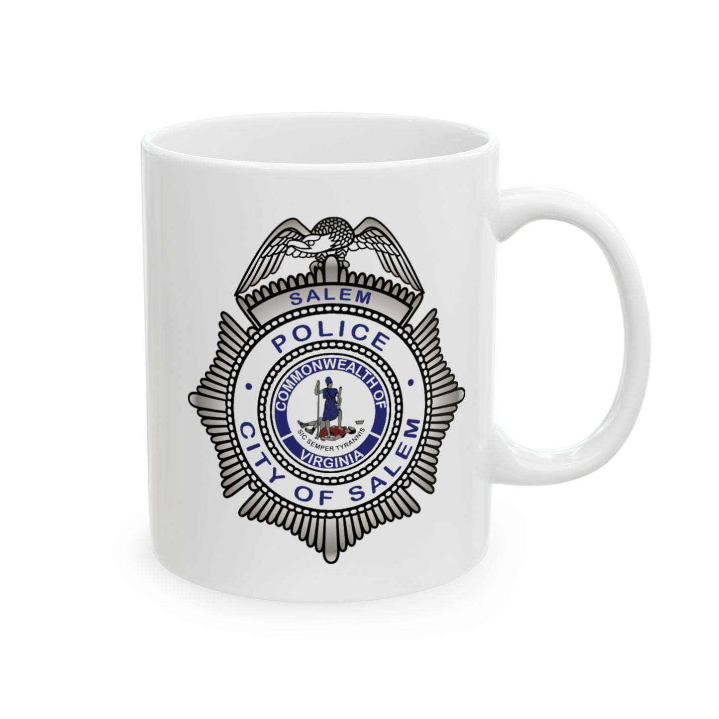 Salem Police Coffee Mug - Double Sided White Ceramic 11oz by TheGlassyLass.com