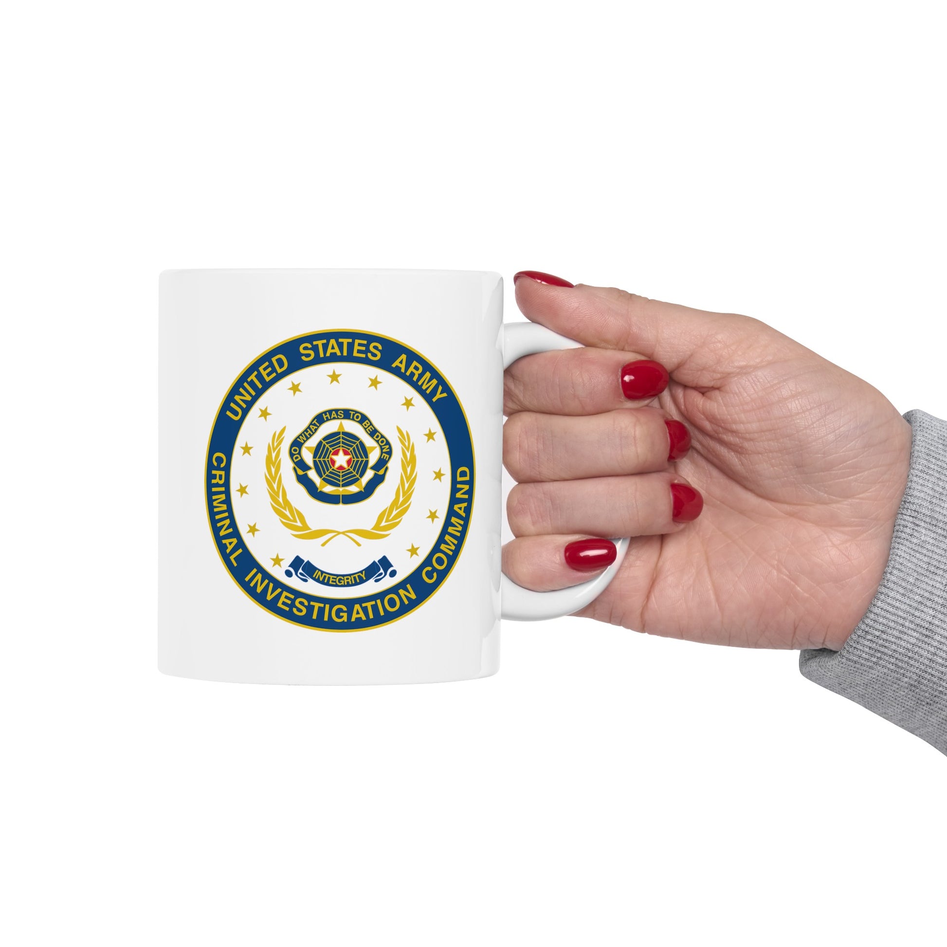 Army CIC Seal Coffee Mug - Double Sided White Ceramic 11oz by TheGlassyLass.com