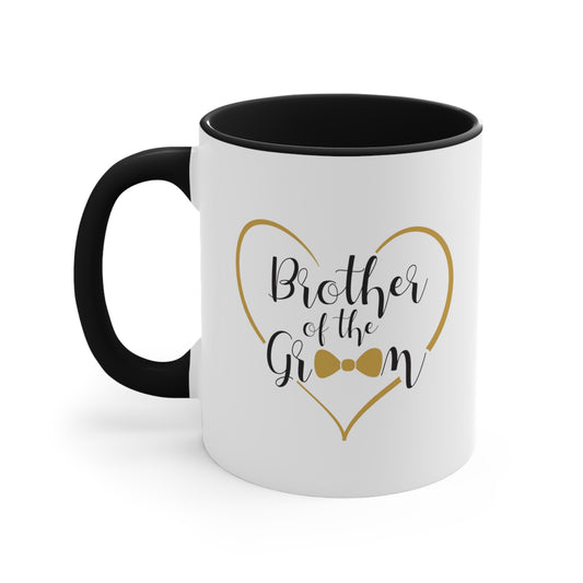 Brother of the Groom Coffee Mug - Double Sided Black Accent Ceramic 11oz by TheGlassyLass.com