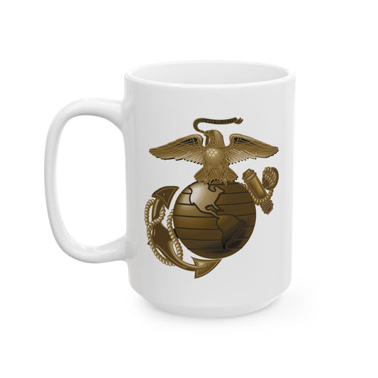 United States Marine Corps Anchor and Globe Coffee Mug - Double Sided White Ceramic 15oz by TheGlassyLass.com