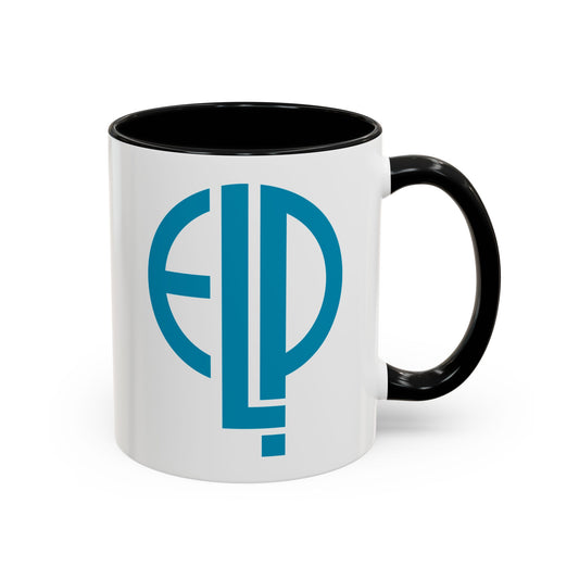ELP Coffee Mug - Double Sided Black Accent White Ceramic 11oz by TheGlassyLass.com