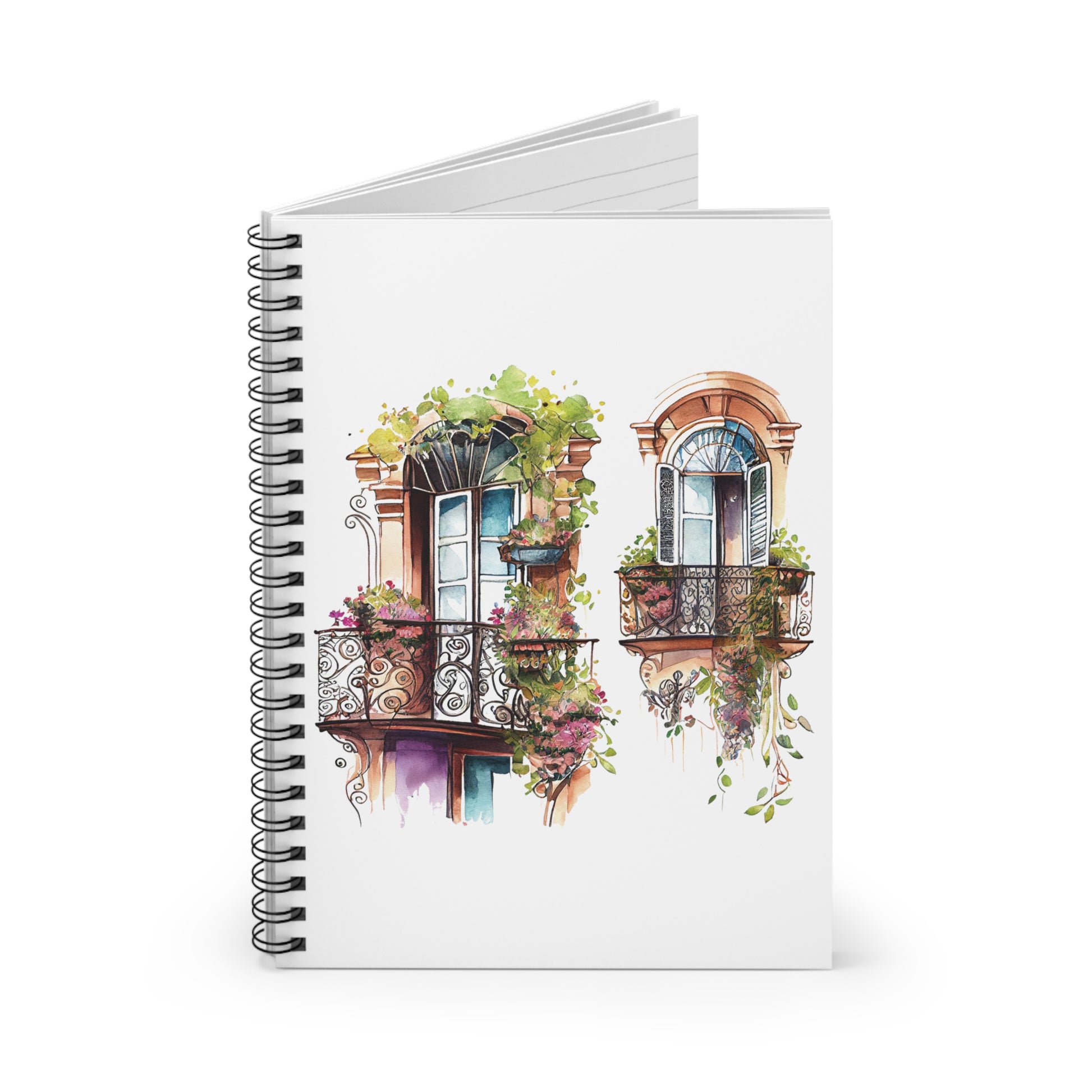 Balcony Flowers: Spiral Notebook - Log Books - Journals - Diaries - and More Custom Printed by TheGlassyLass