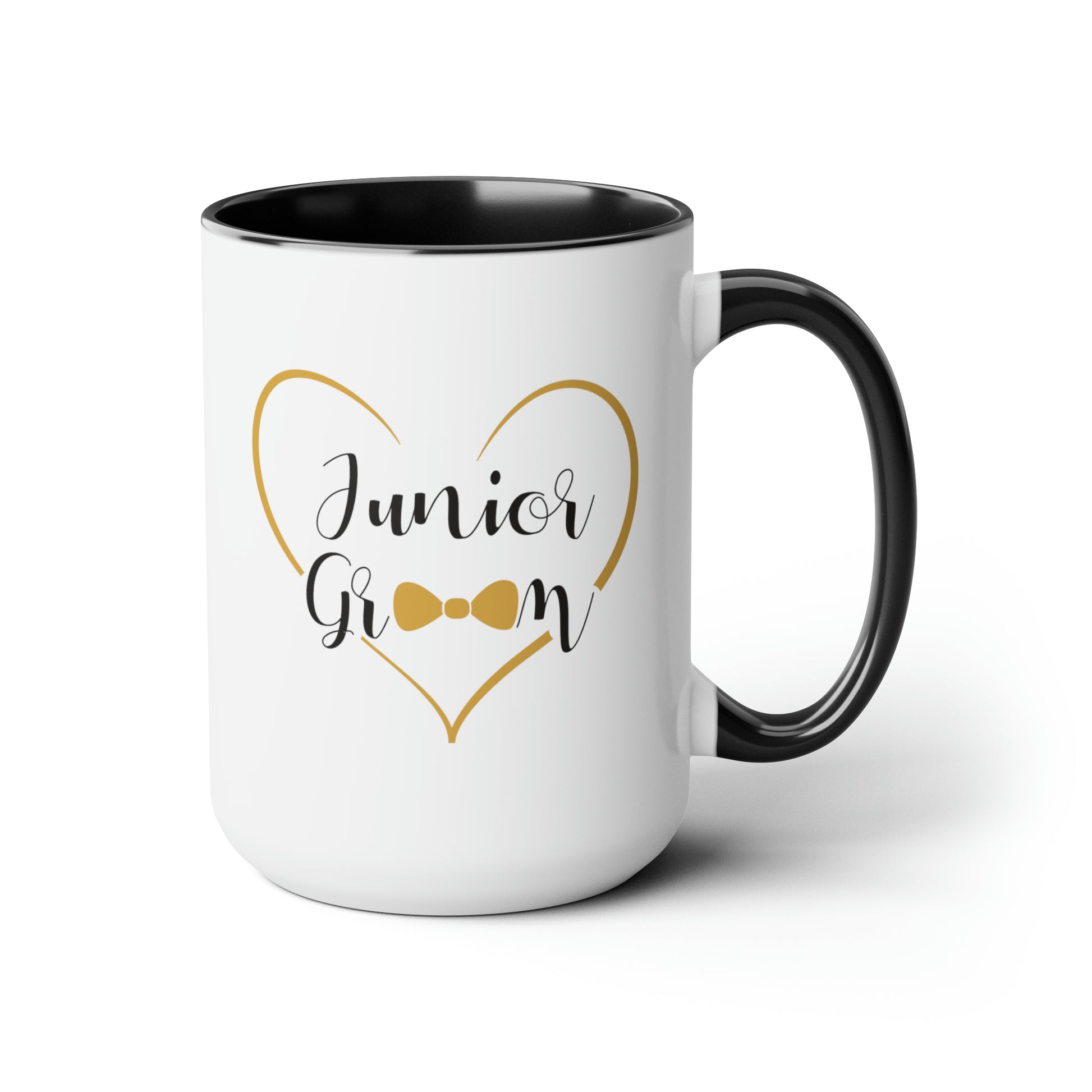 Junior Groom Cocoa Mug - Double Sided Black Accent Ceramic 15oz by TheGlassyLass.com