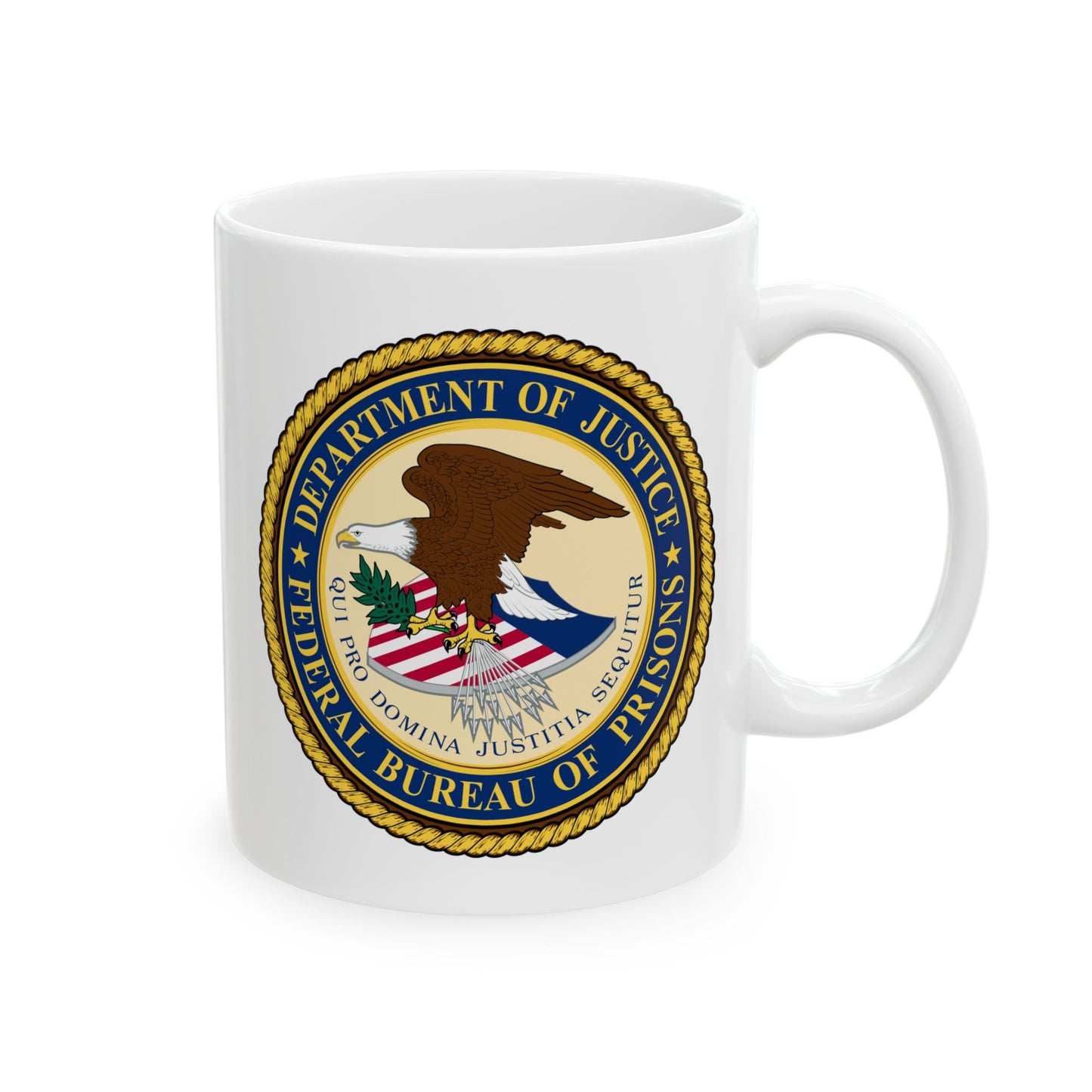 Federal Bureau of Prisons Coffee Mug - Double Sided White Ceramic 11oz by TheGlassyLass.com