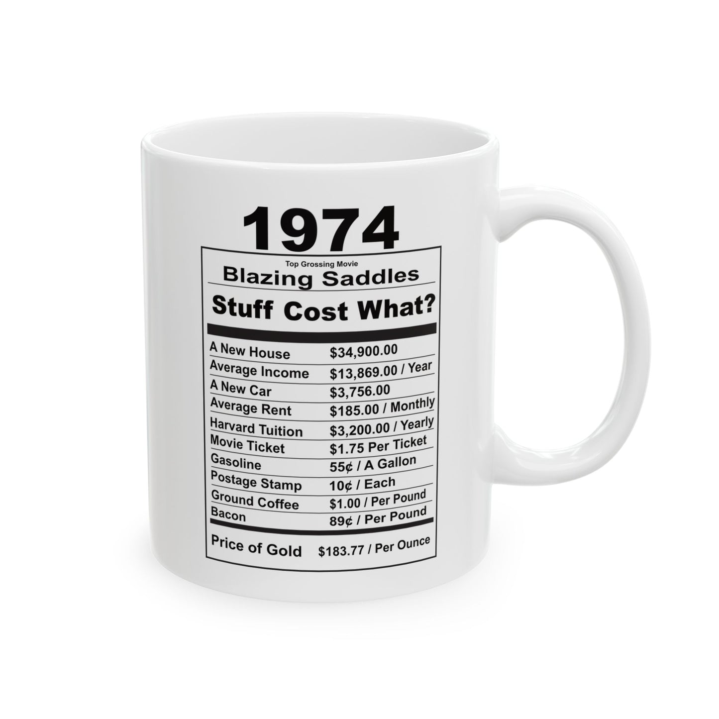 Keepin it Real Since 1974 Coffee Mug - Double Sided Print, White Ceramic, 11oz by TheGlassyLass.com