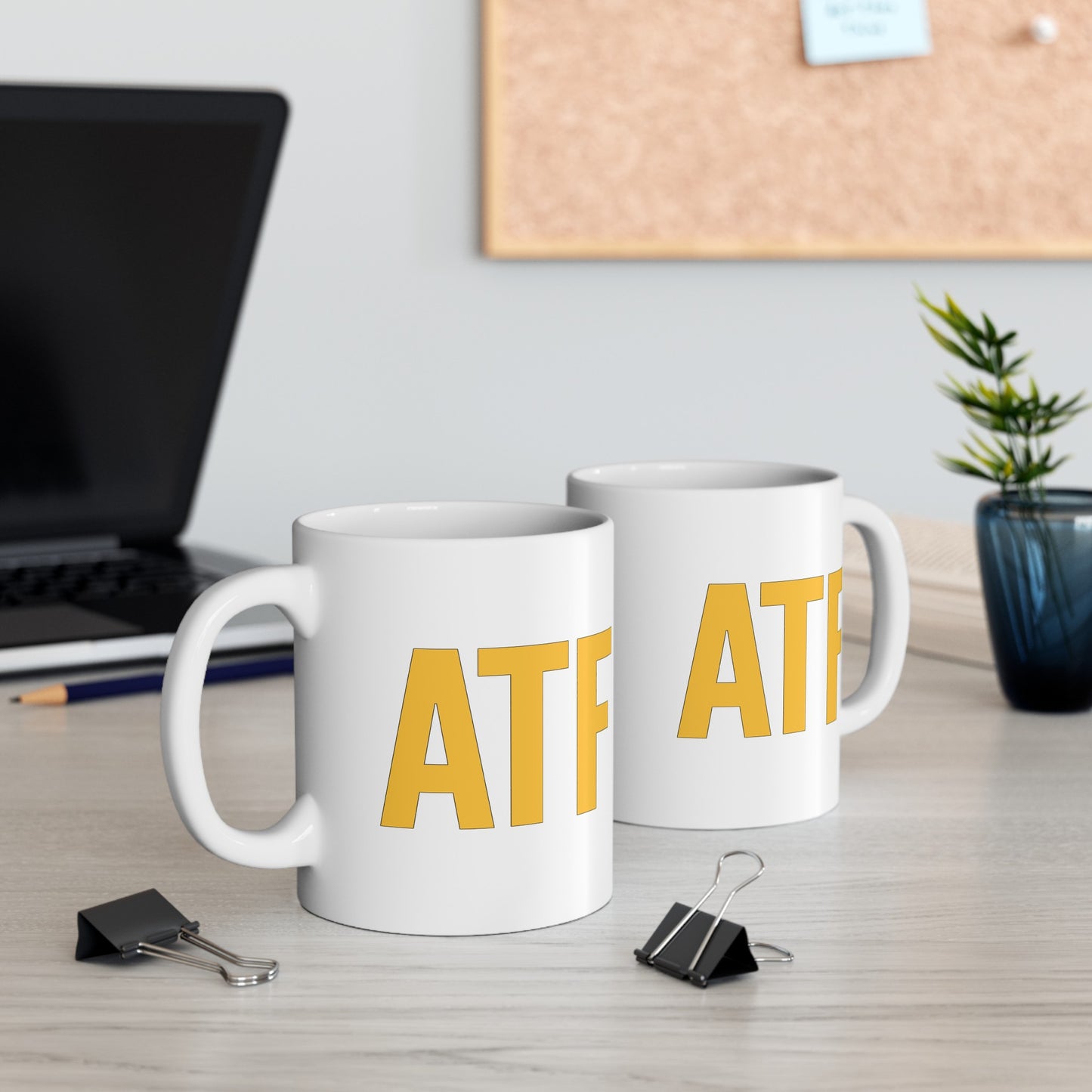 ATF Coffee Mug - Double Side White Ceramic 11oz by TheGlassyLass.com