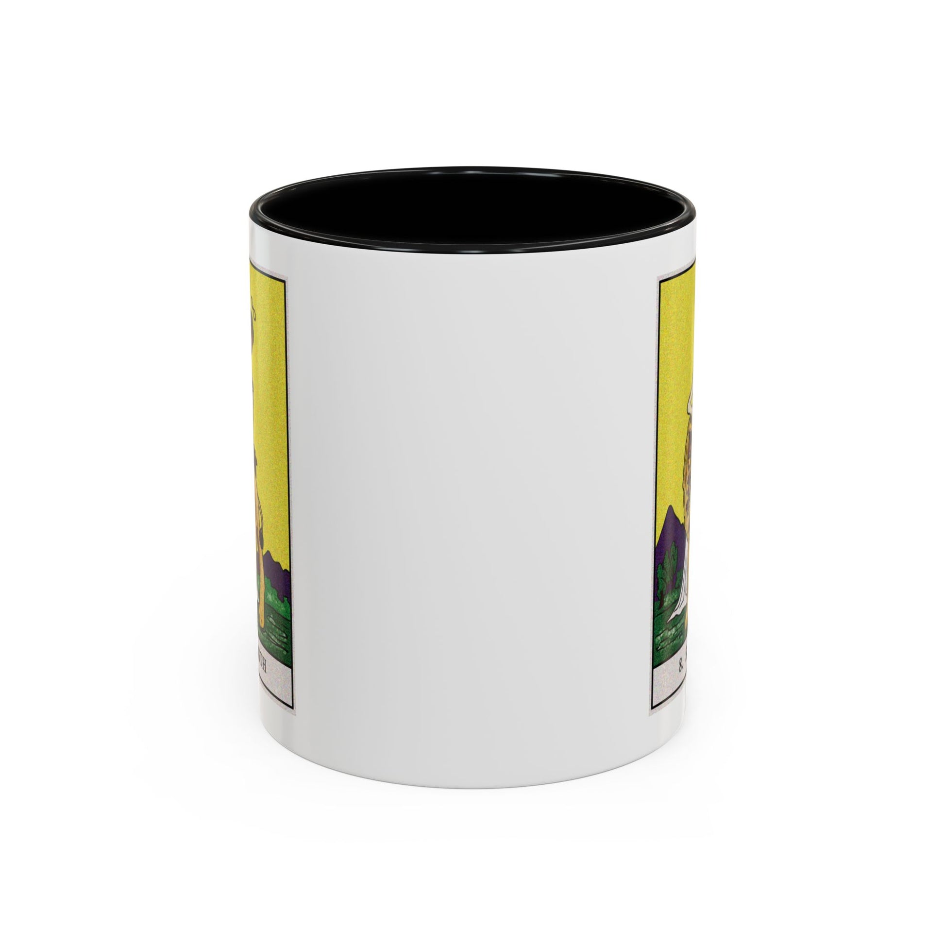 Strength Tarot Card Coffee Mug - Double Sided Print, White Ceramic, 11oz by TheGlassyLass.com