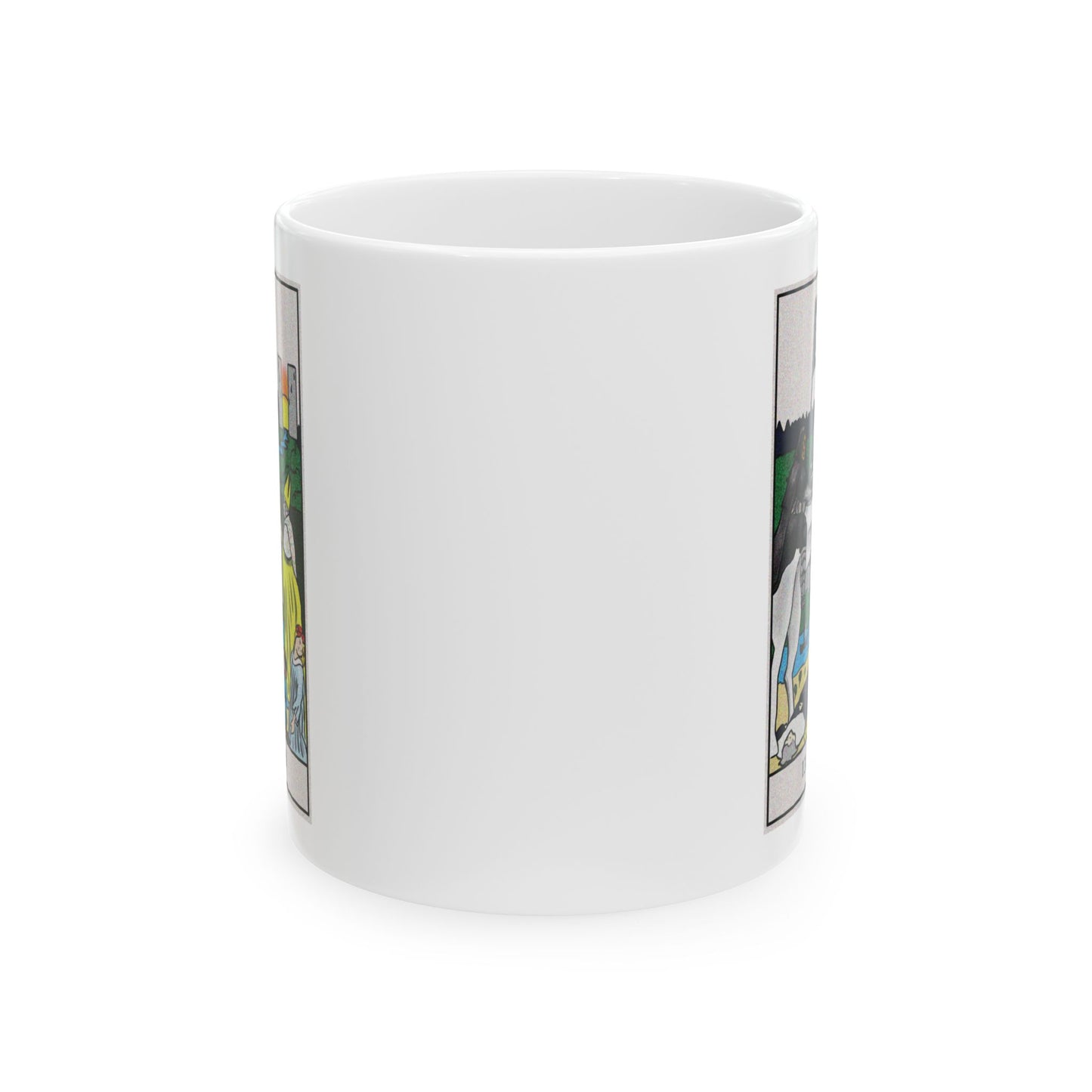 Death Tarot Card Coffee Mug - Double Sided Print, White Ceramic, 11oz by TheGlassyLass.com