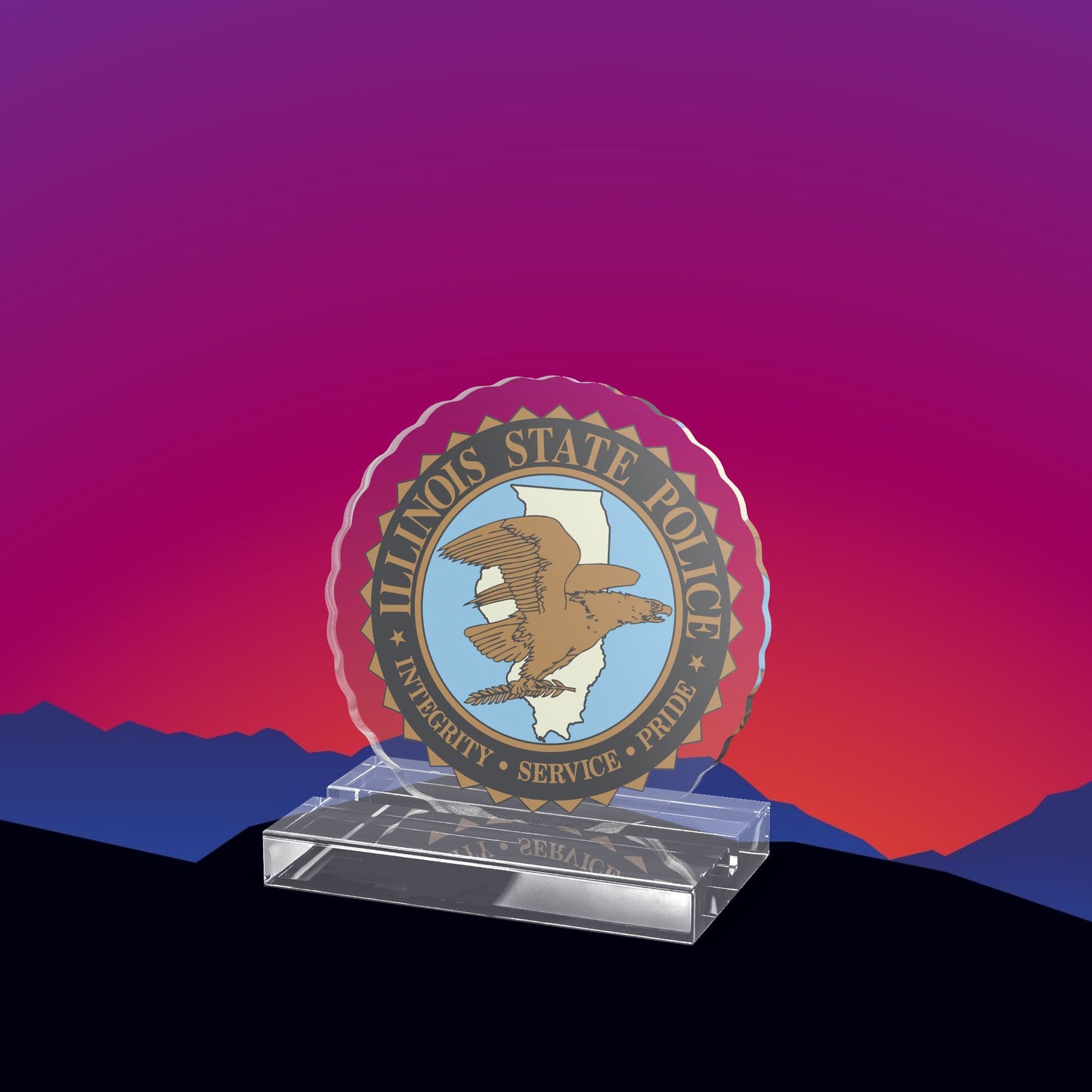 Illinois State Police Acrylic Standee by TheGlassyLass.com