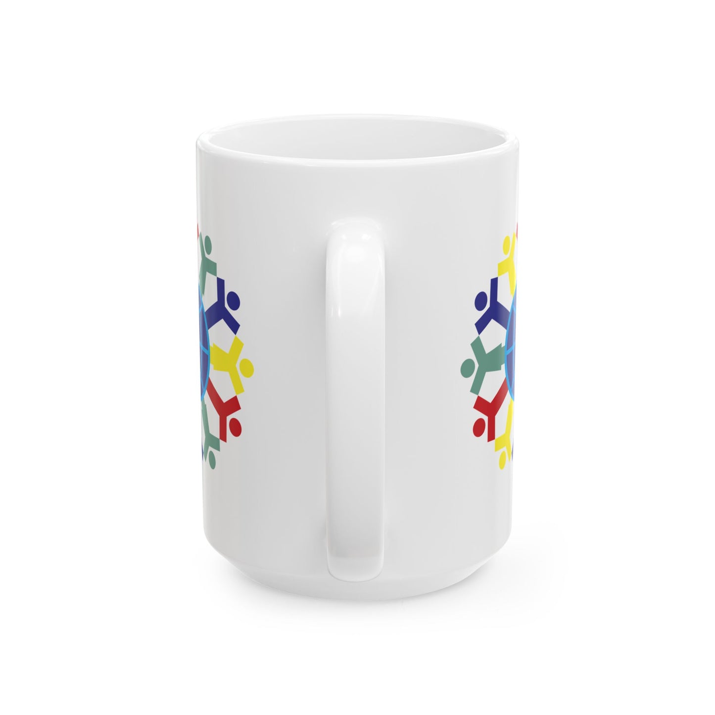 Joy To The World Coffee Mug - Double Sided White Ceramic 15oz by TheGlassyLass.com