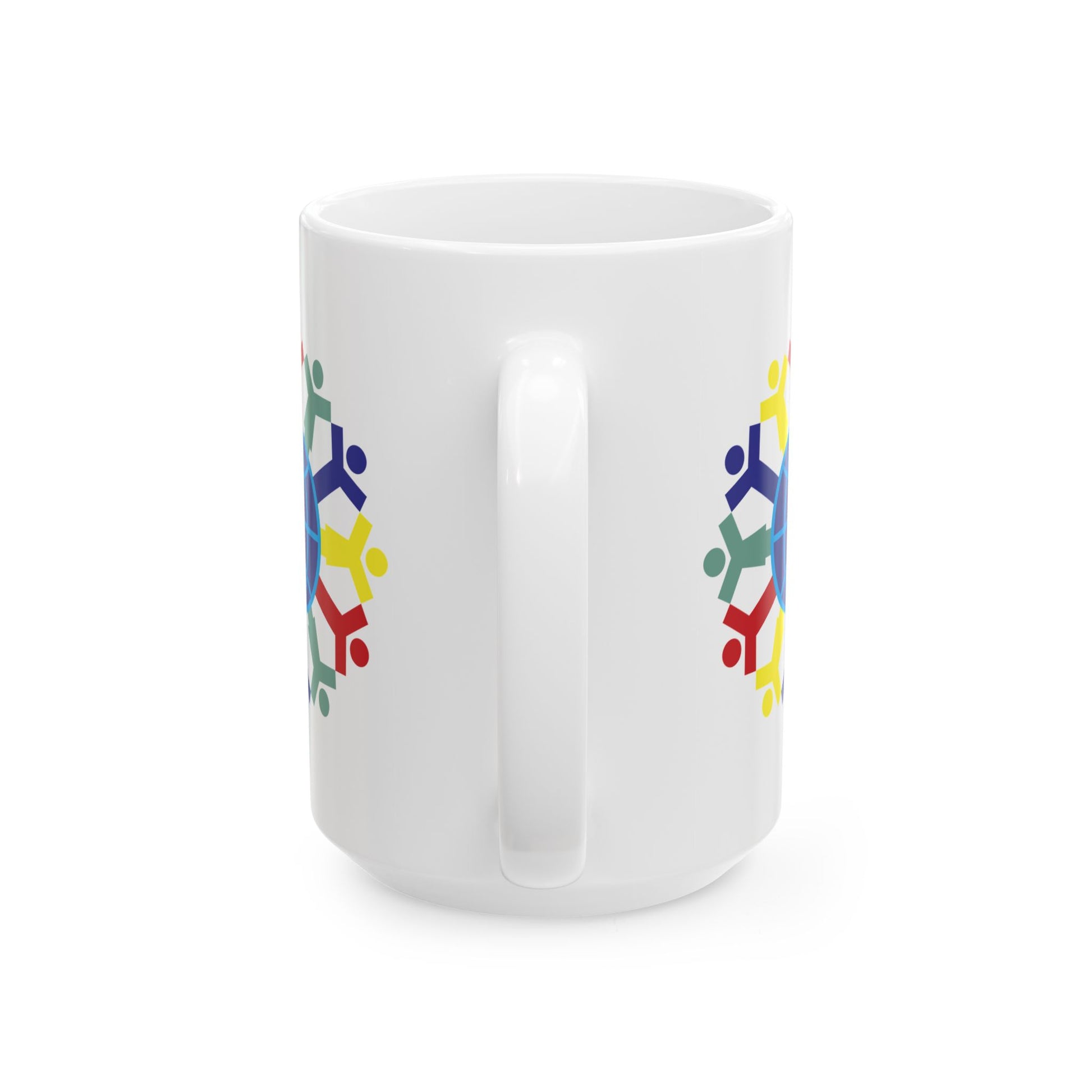 Joy To The World Coffee Mug - Double Sided White Ceramic 15oz by TheGlassyLass.com