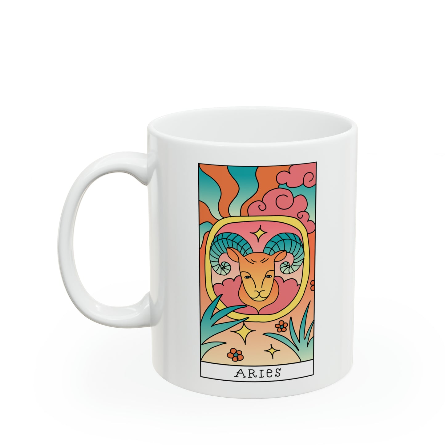 Aries Tarot Card Coffee Mug Custom Printed by TheGlassyLass.com Microwave Oven & Dishwasher Safe