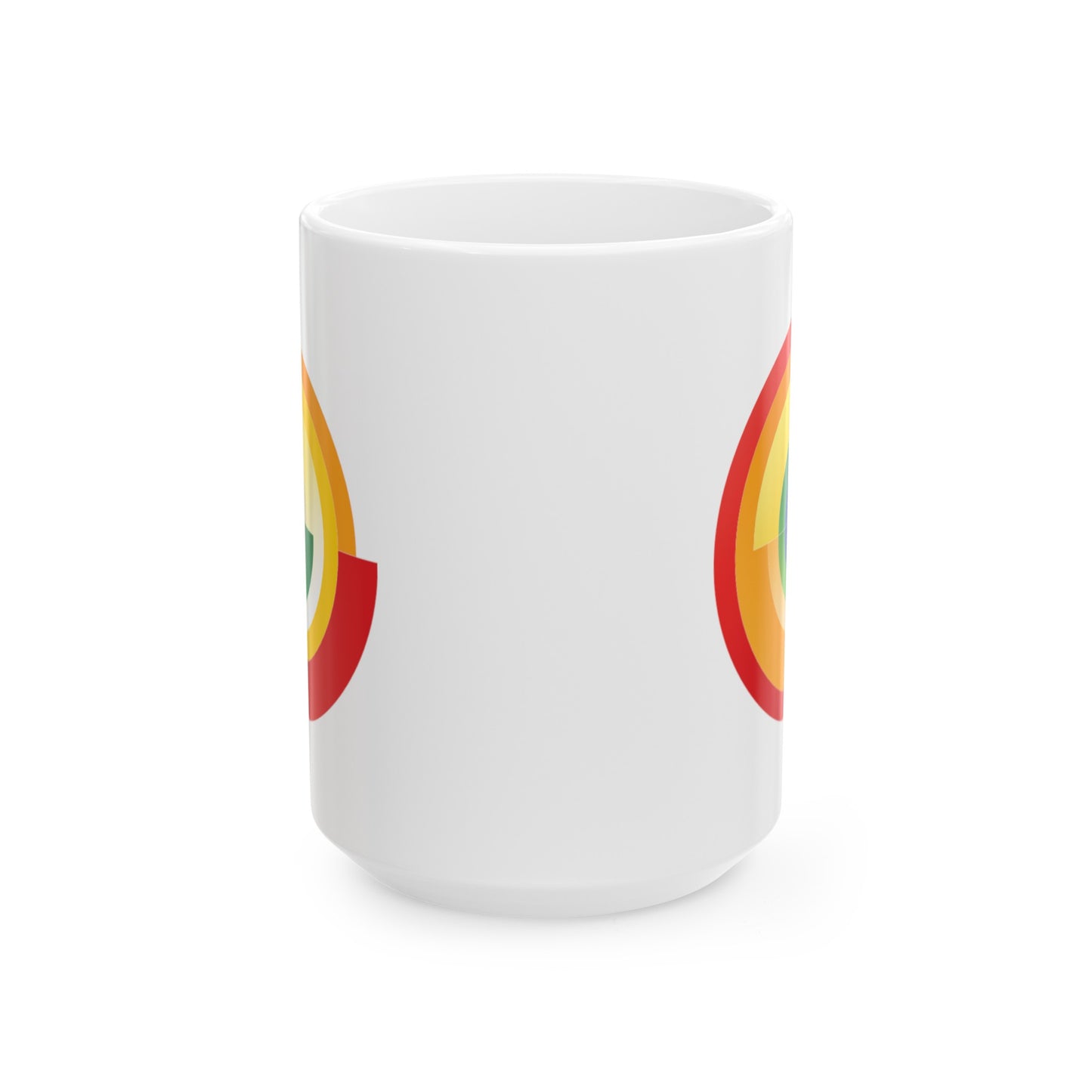 Rainbow Flag Coffee Mug - Double Sided White Ceramic 15oz by TheGlassyLass.com