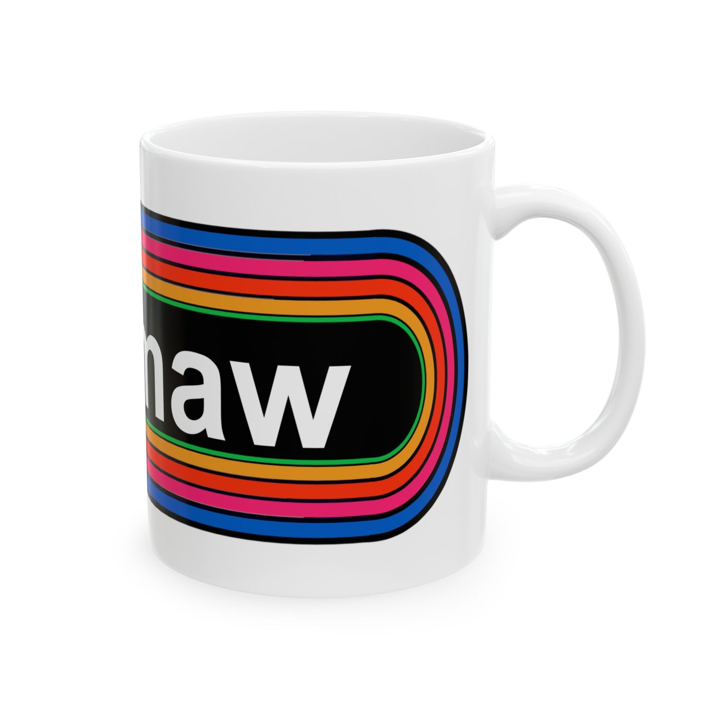 Rainbow Meemaw Coffee Mug - Wrap Print White Ceramic 11oz - by TheGlassyLass.com