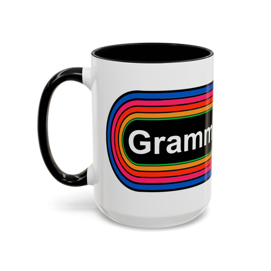 Rainbow Grammar Police Coffee Mug - Wrap Print Black Accent Ceramic 15oz - by TheGlassyLass.com