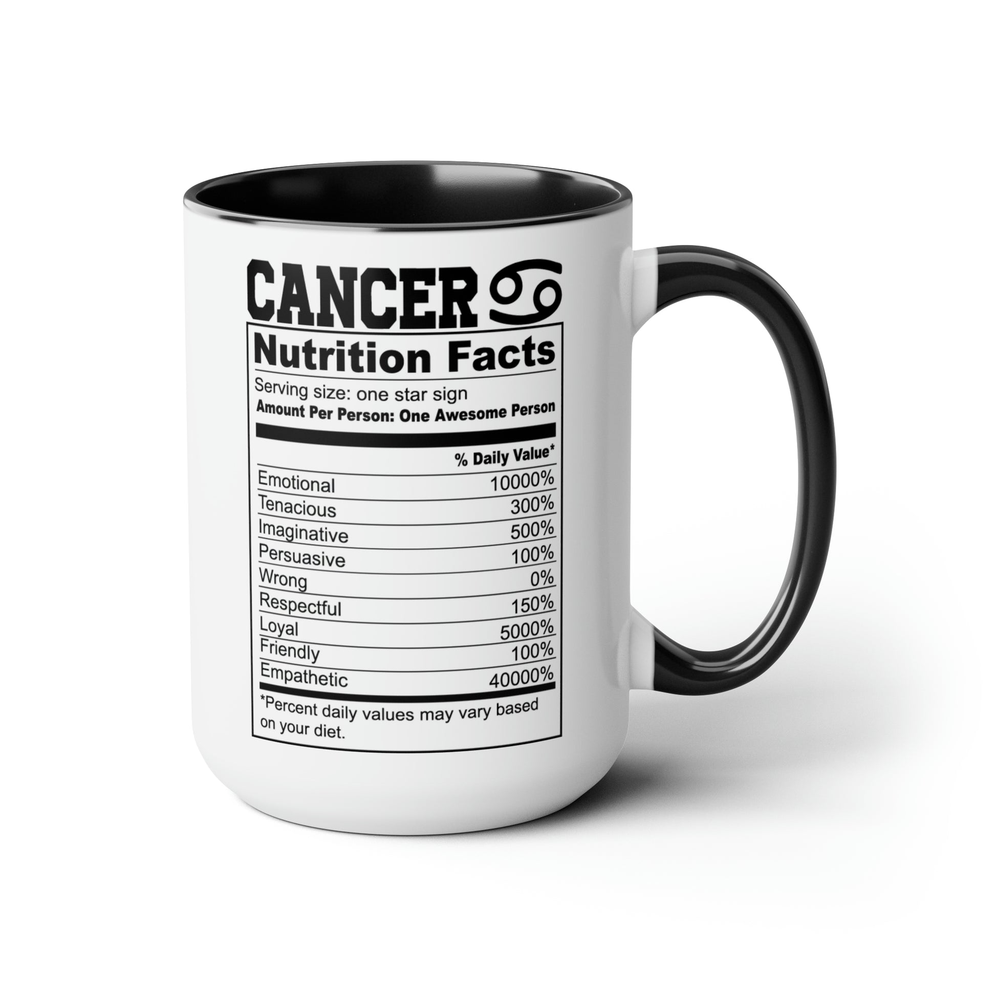 Cancer Tarot Card Coffee Mug - Double Sided Black Accent Ceramic 15oz by TheGlassyLass.com