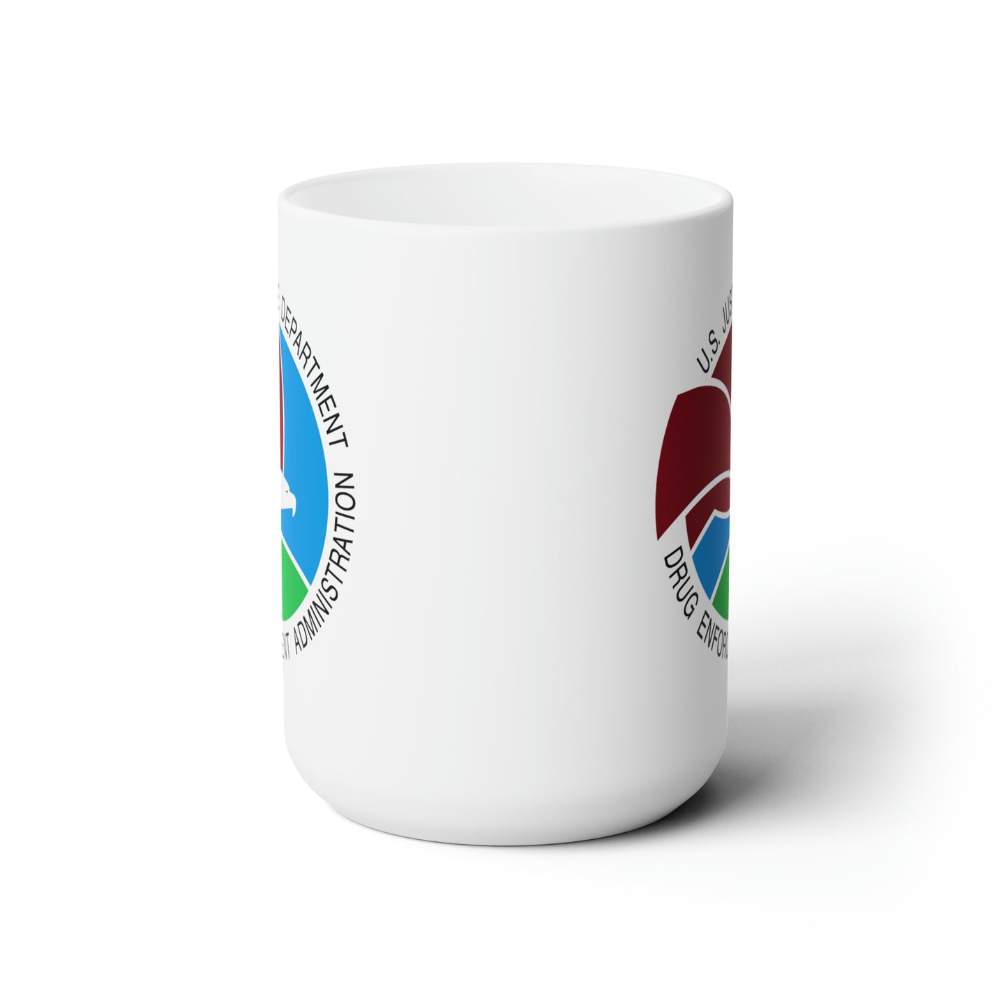 DEA Coffee Mug - Double Sided White Ceramic 15oz by TheGlassyLass.com