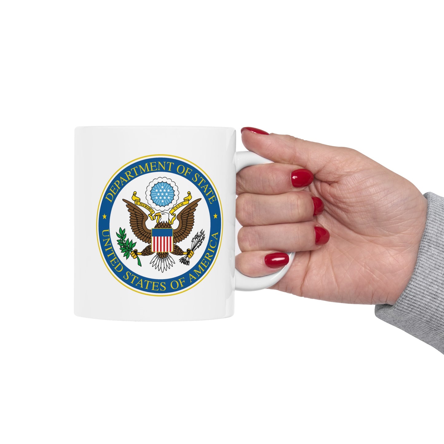 Department of State Coffee Mug - Double Sided White Ceramic 11oz by TheGlassyLass.com