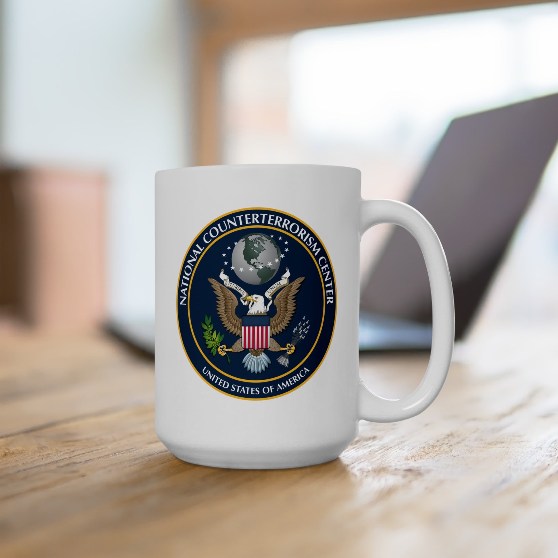 National Counterterrorism Center - Double Sided White Ceramic Coffee Mug 15oz by TheGlassyLass.com