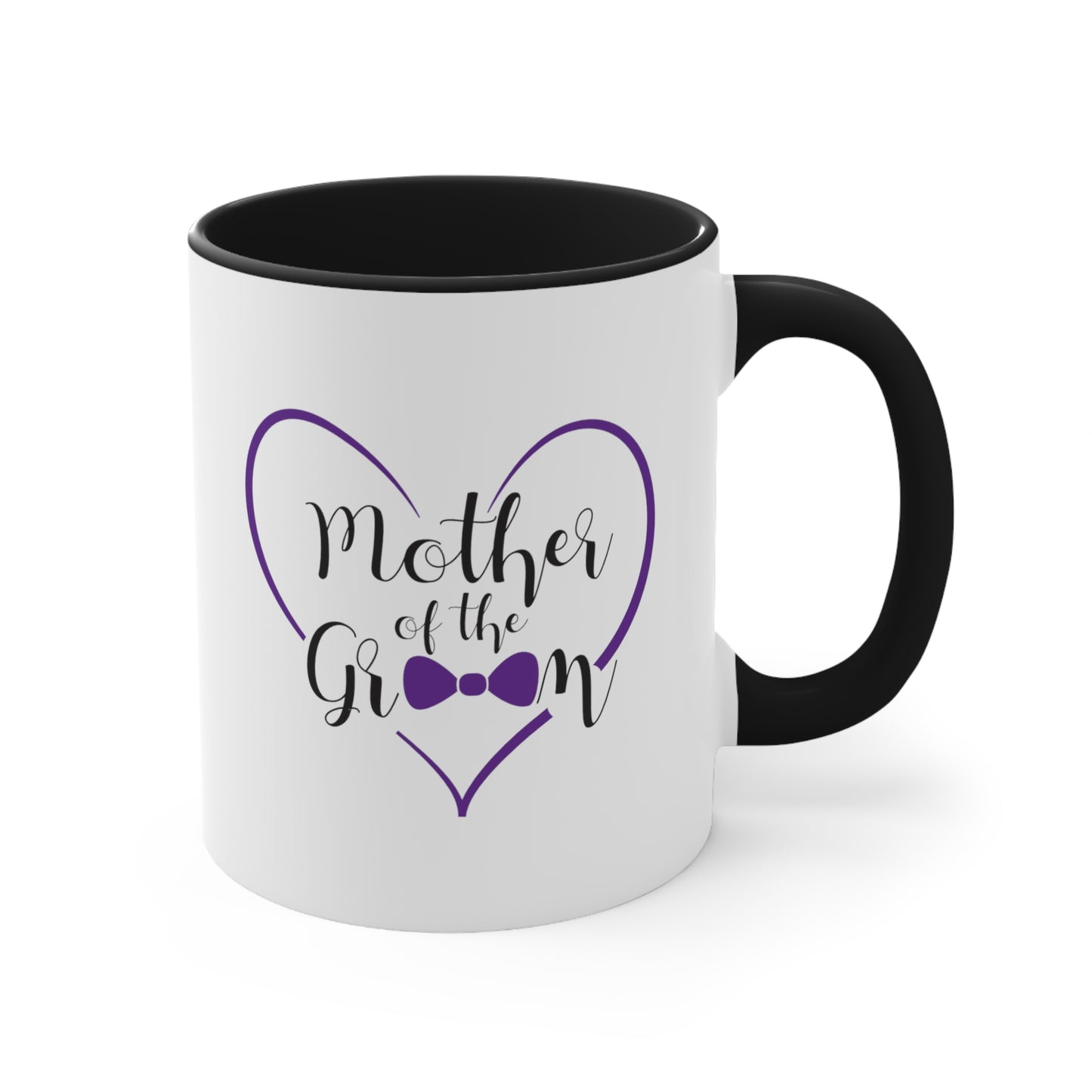 Mother of the Groom Coffee Mug - Double Sided Black Accent Ceramic 11oz by TheGlassyLass.com