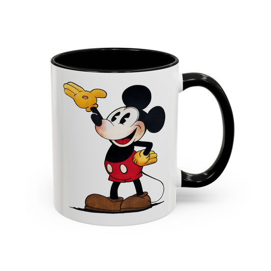 Original Mickey Mouse Coffee Mug - Double Sided Black Accent White Ceramic 11oz by TheGlassyLass.com