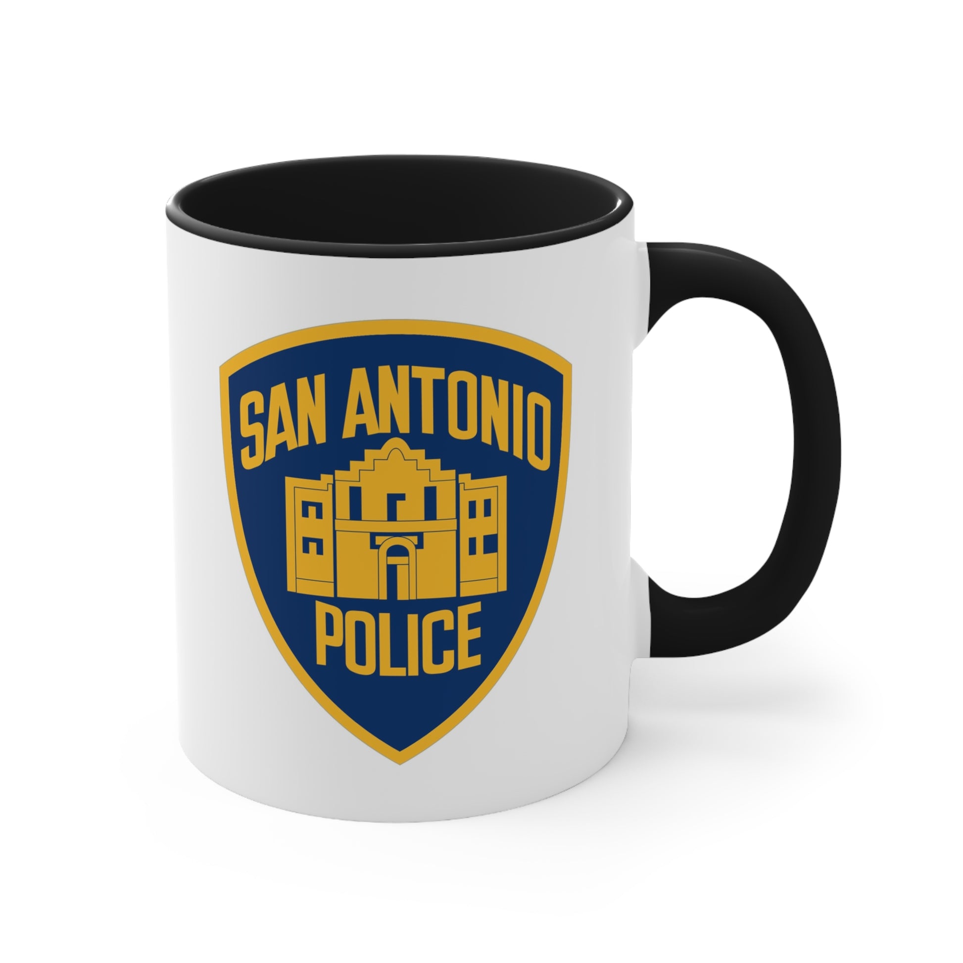 San Antonio Police Coffee Mug - Double Sided Black Accent White Ceramic 11oz by TheGlassyLass.com