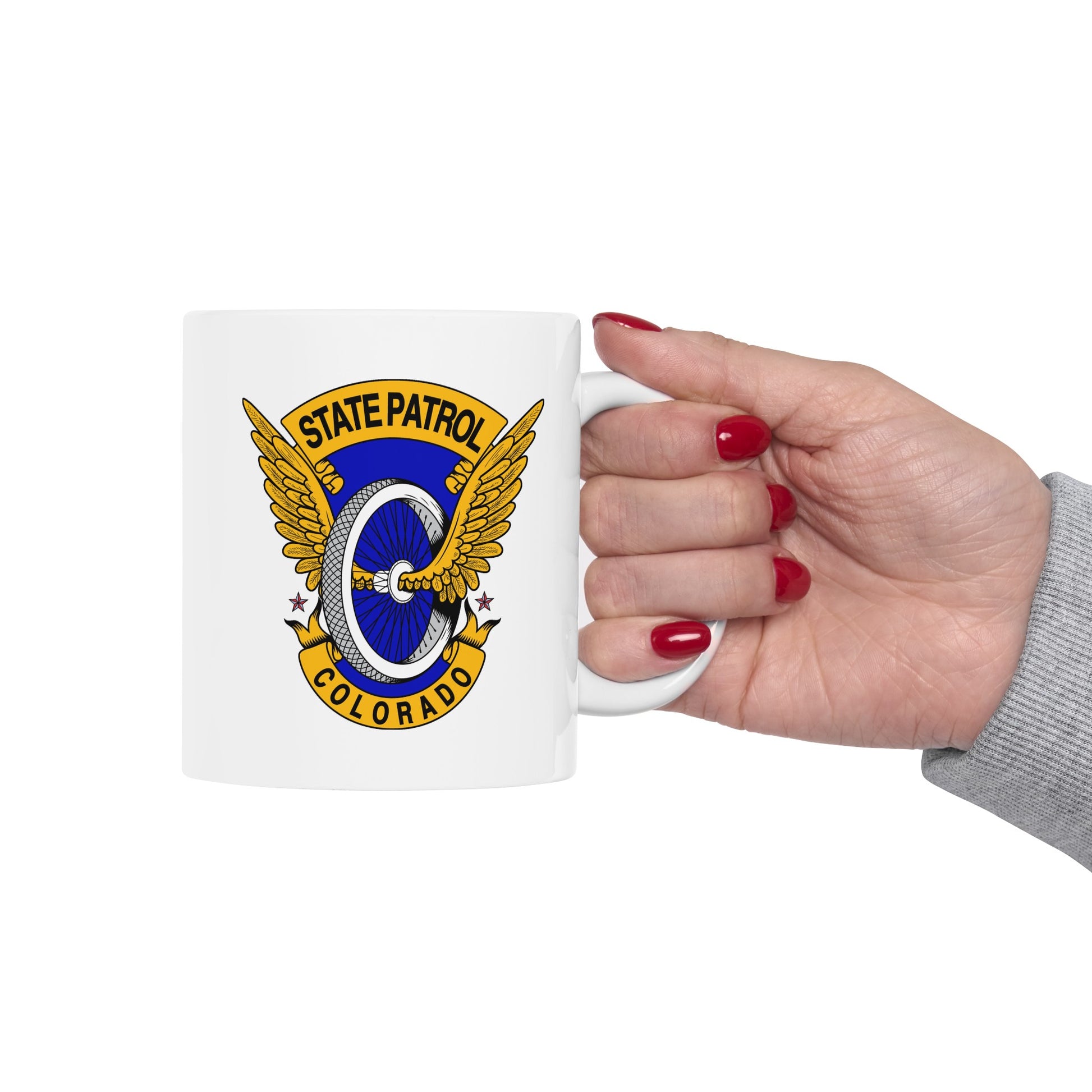 Colorado State Patrol Coffee Mug - Double Sided White Ceramic 11oz by TheGlassyLass.com