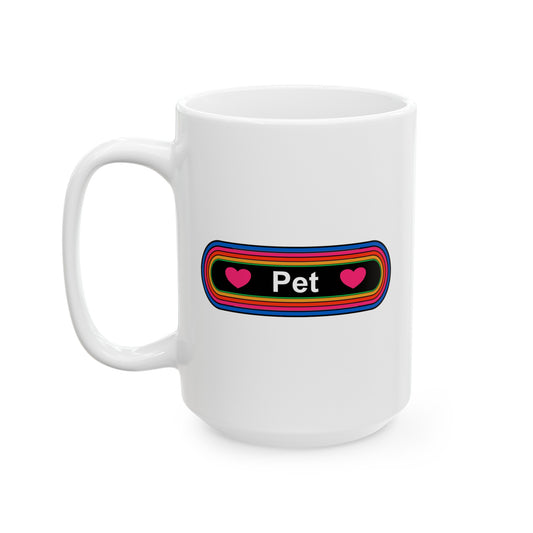 Rainbow Pet Coffee Mug - Double Sided White Ceramic 15oz - by TheGlassyLass.com