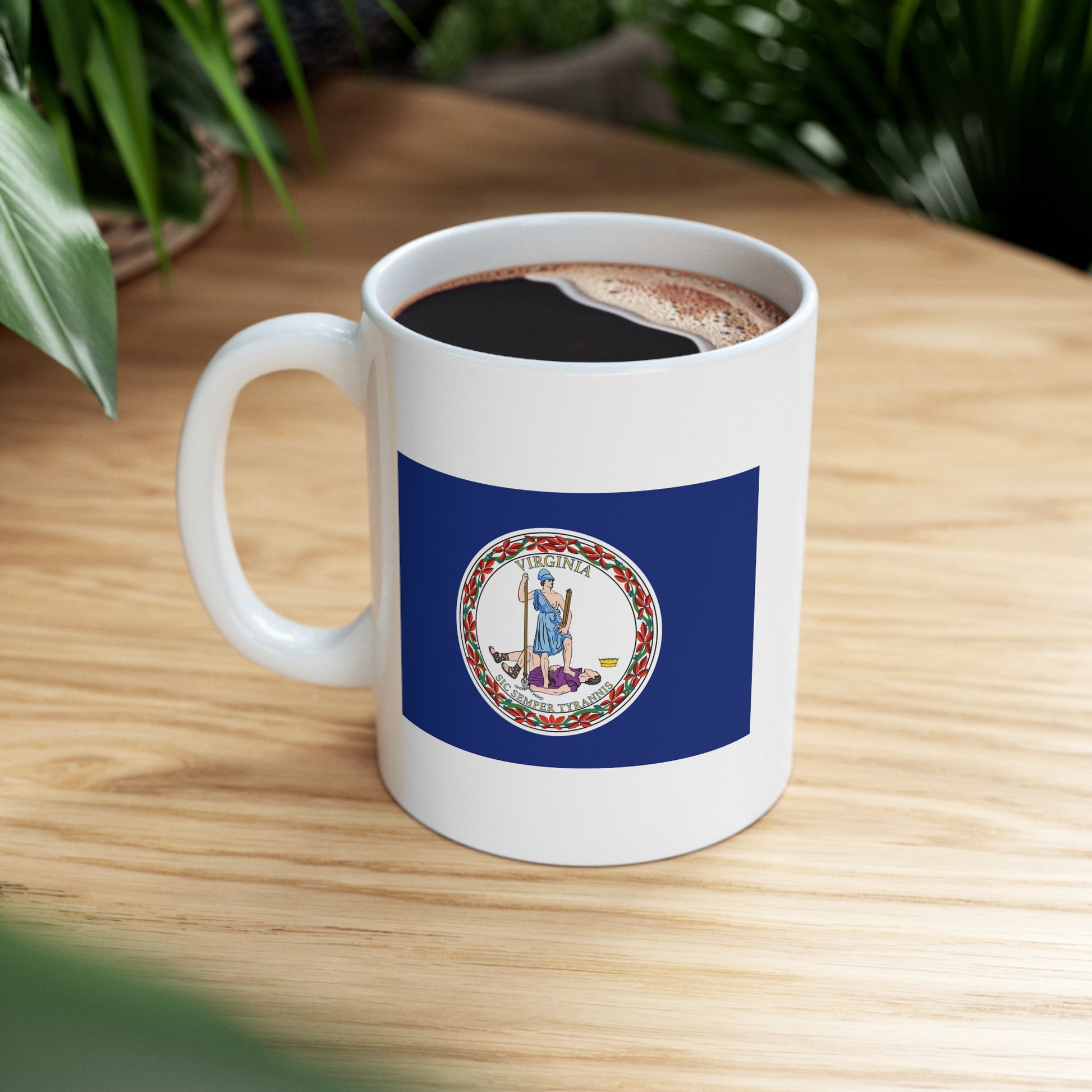 Commonwealth of Virginia State Flag - Double Sided White Ceramic Coffee Mug 11oz by TheGlassyLass.com