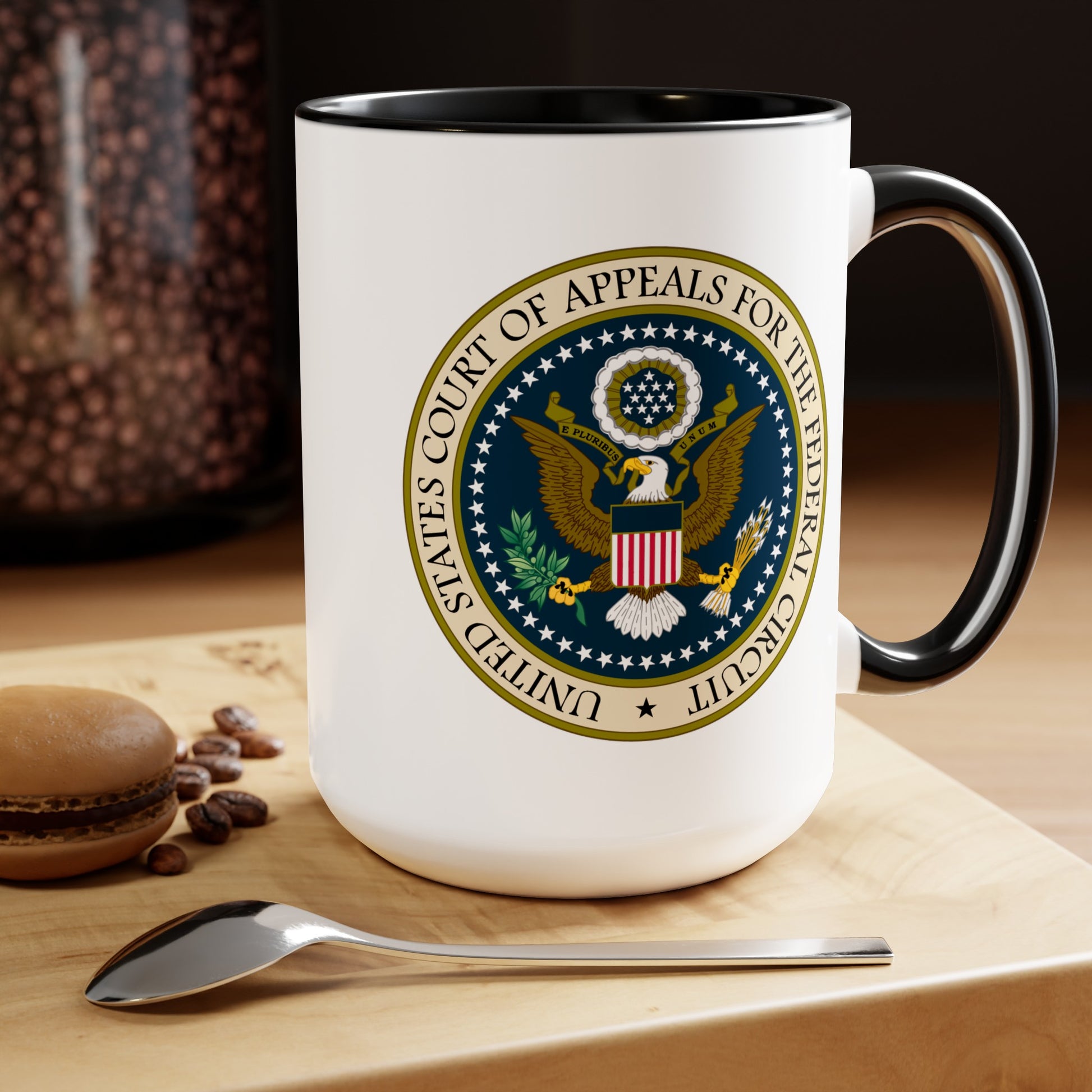 US Court of Appeals Coffee Mug - Double Sided Black Accent White Ceramic 15oz by TheGlassyLass.com