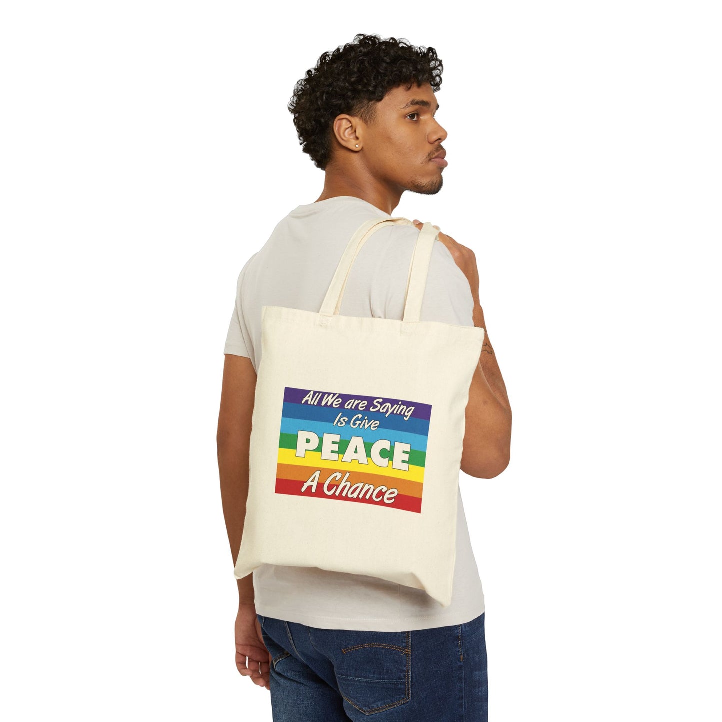 Give Peace a Chance Tote Bag - Heavyweight 100% Cotton Canvas by TheGlassyLass.com