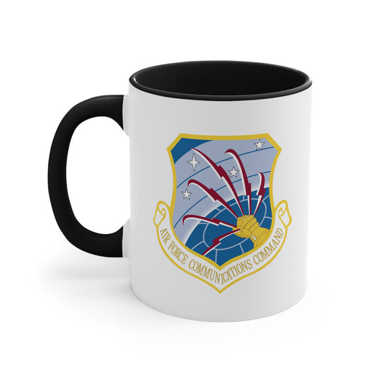 Air Force Communications Command - Double Sided Black Accent White Ceramic Coffee Mug 11oz by TheGlassyLass.com