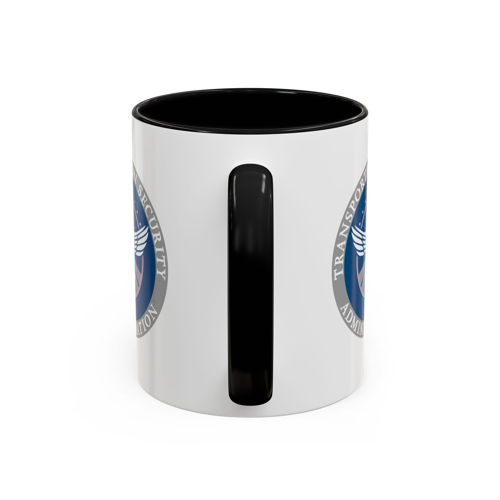 Transportation Security Administration Coffee Mug - Double Sided Print, Black Accent White Ceramic, 11oz by TheGlassyLass.com