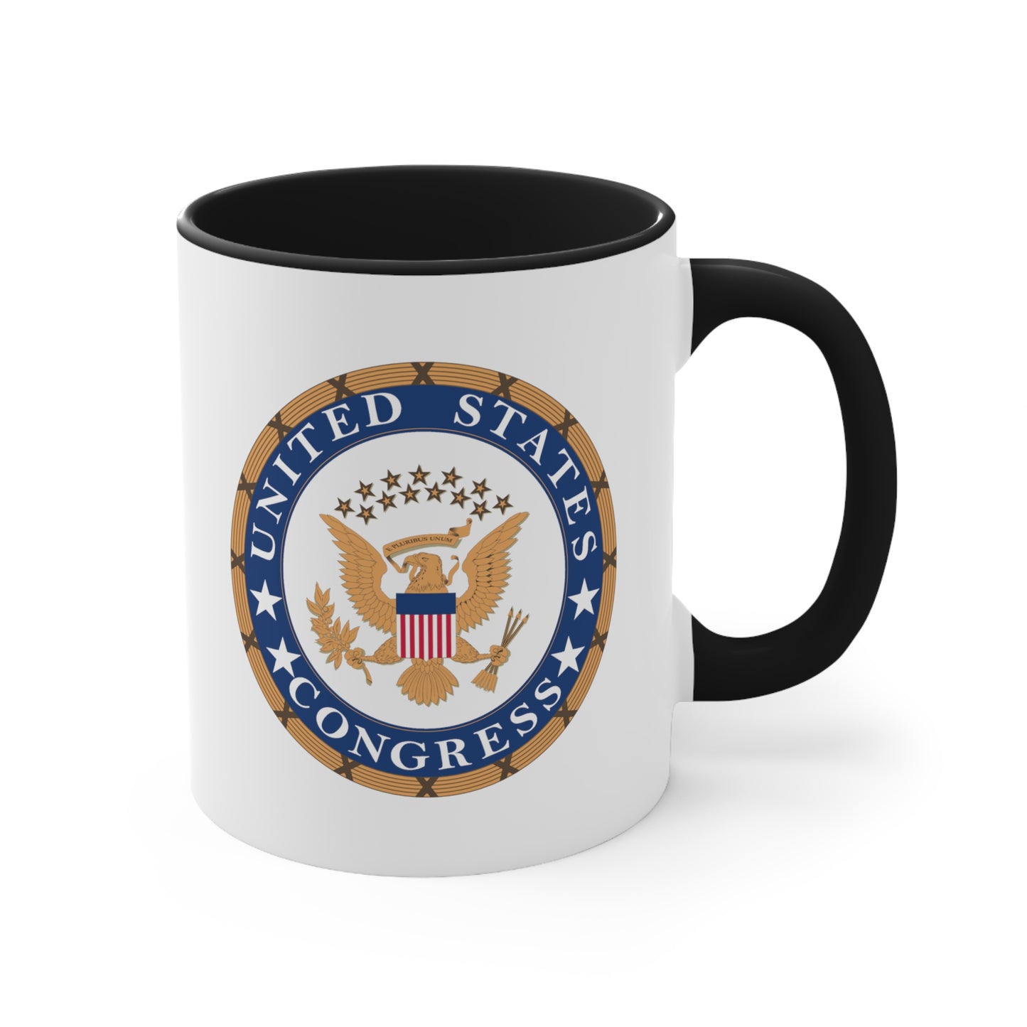 United States Congress Coffee Mug - Double Sided Black Accent White Ceramic 11oz by TheGlassyLass.com