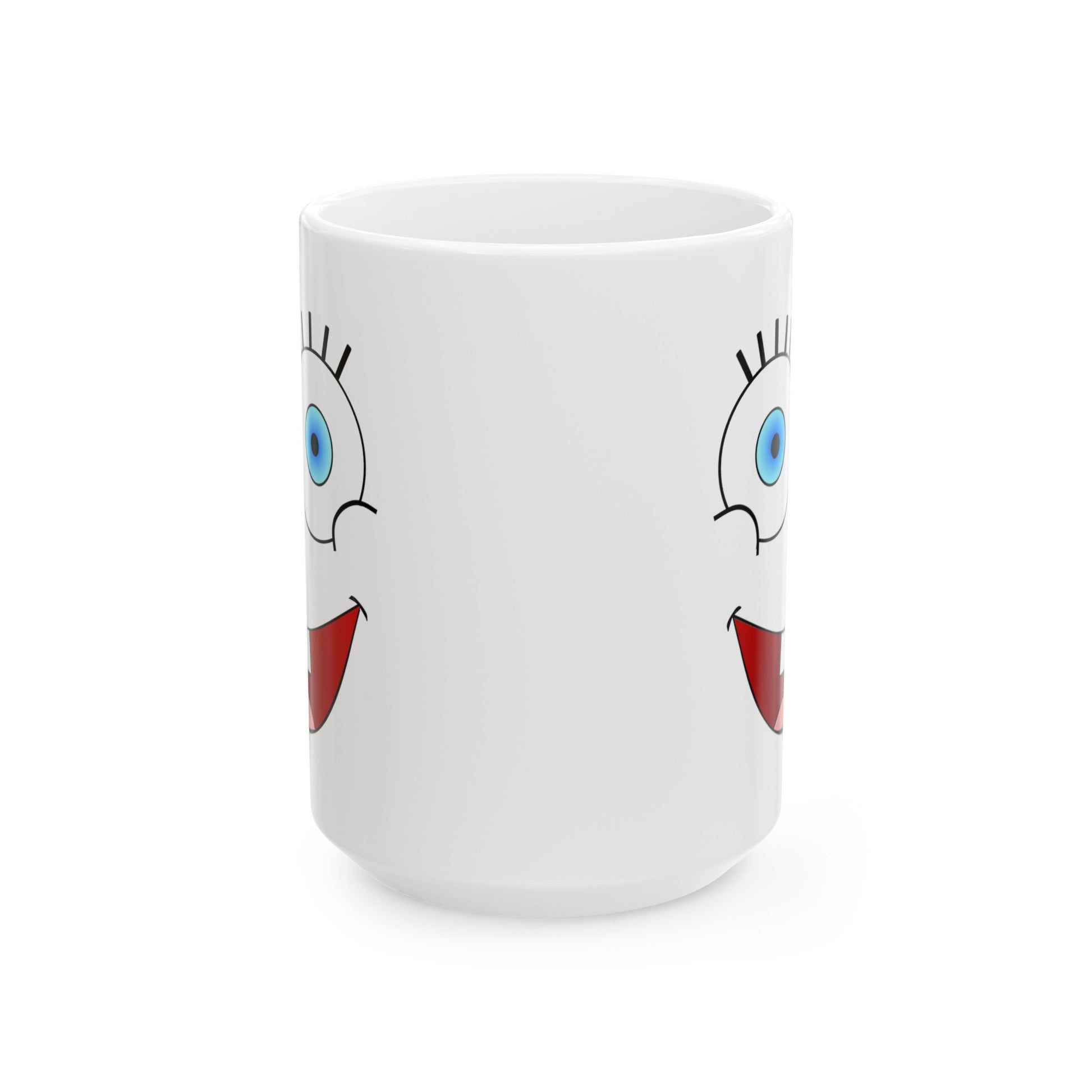 SpongeBobish Coffee Mug - Double Sided White Ceramic 15oz by TheGlassyLass.com