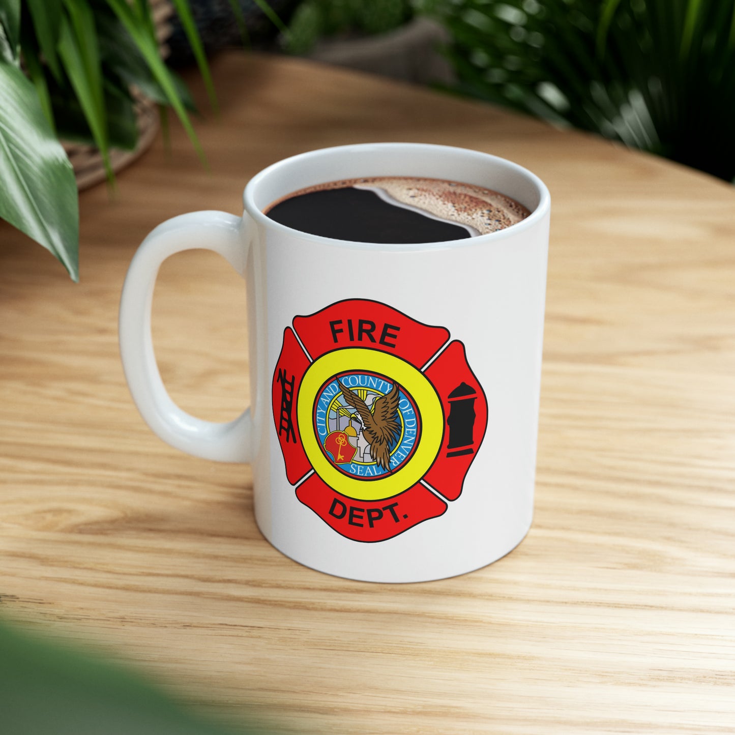 Denver Fire Department Coffee Mug - Double Sided White Ceramic 11oz by TheGlassyLass.com