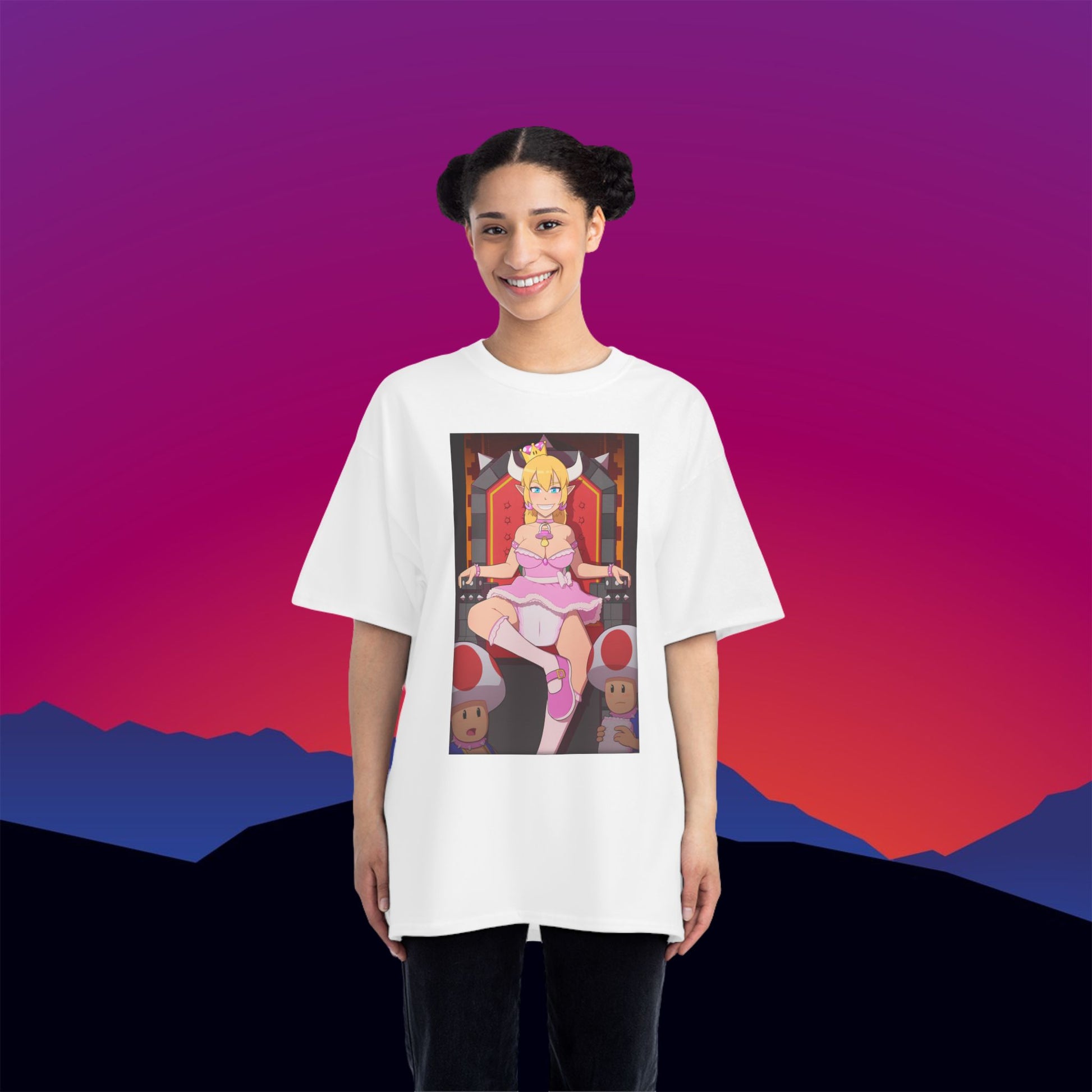 Bowsette Throne T-Shirt: (Hanes Beefy-T 100% Preshrunk Cotton) Custom – TheGlassyLass