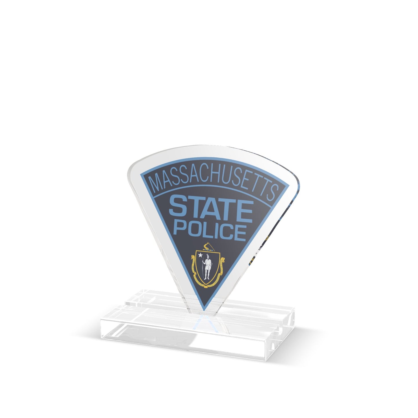 Massachusetts State Police Shoulder Patch Acrylic Standee by TheGlassyLass.com