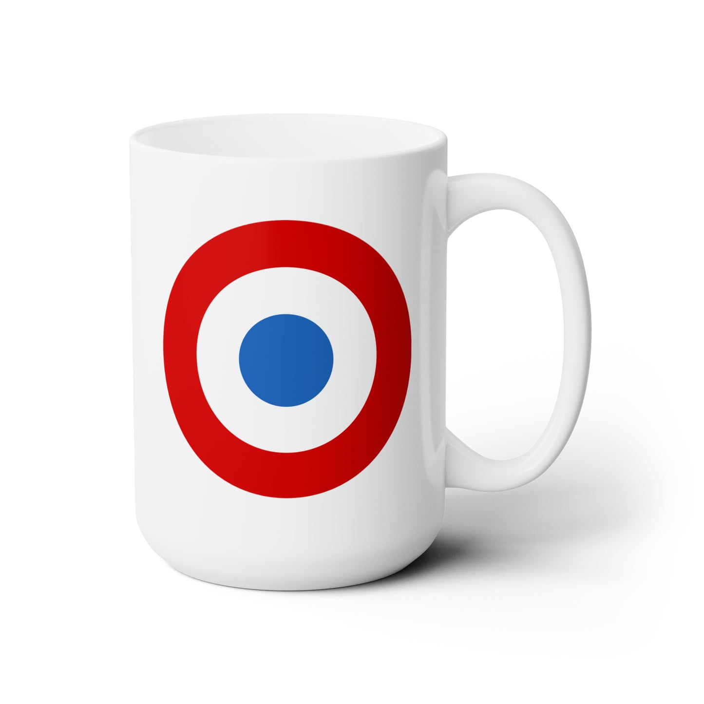 French Air Force Roundel Coffee Mug - Double Sided White Ceramic 15oz - by TheGlassyLass.com
