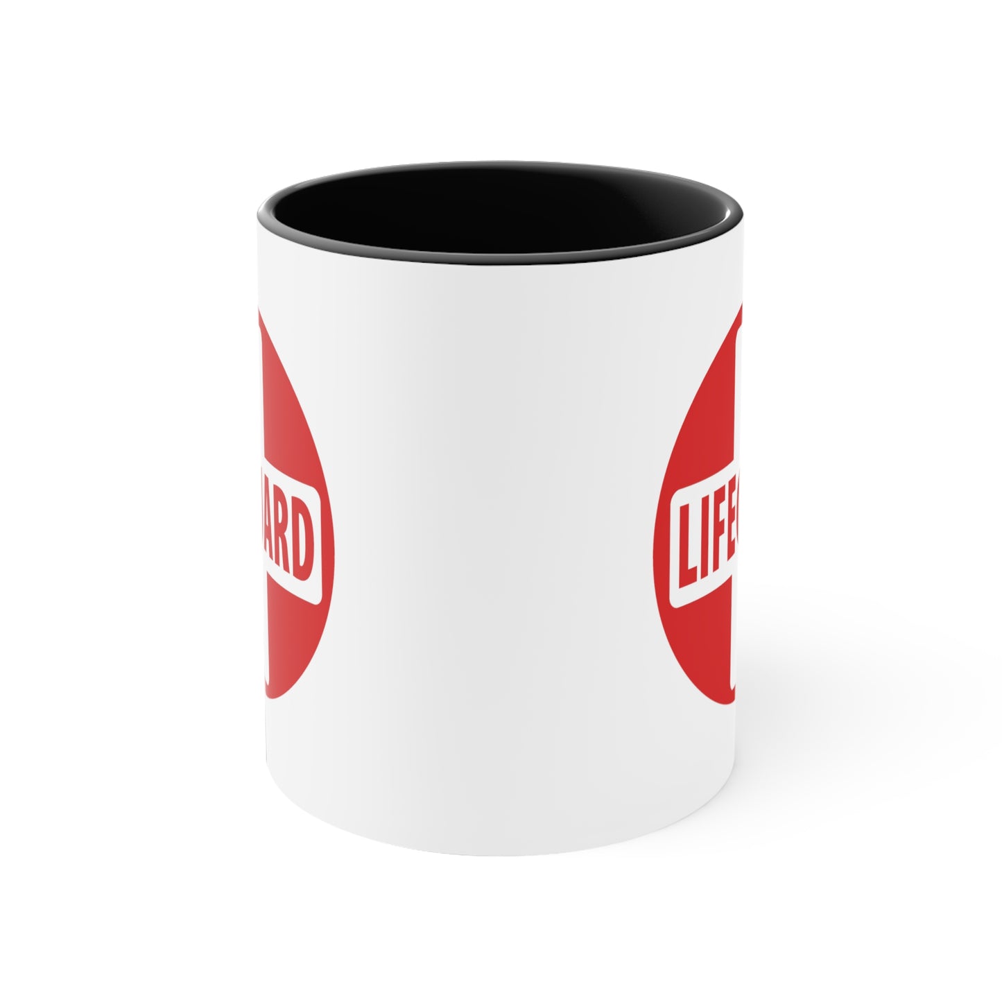 Lifeguard Coffee Mug - Double Sided Black Accent White Ceramic 11oz by TheGlassyLass.com